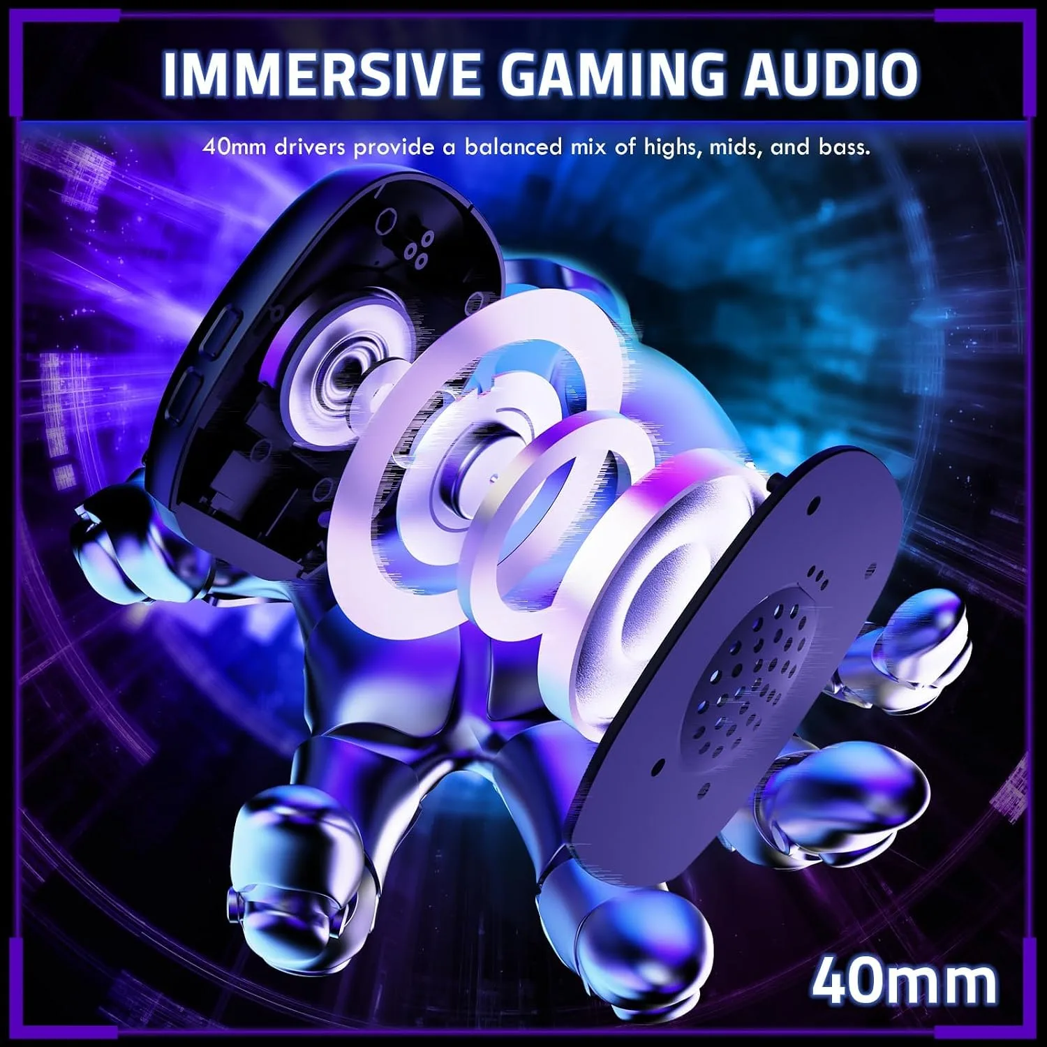 MAMBASNAKE × Attack Shark L80PRO Wireless Gaming Headset,Lightweight Over-Ear Headphones with Dual Mic, 2.4G/BT/Wired,Surround Sound,Low Latency,Noise Cancelling for PC,PS5,Laptop,Smartphone – Black