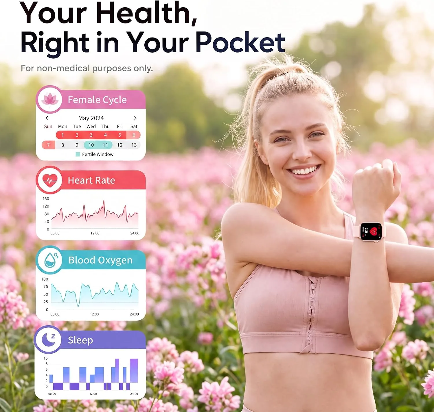 Smart Watch for Women, 1.83"HD Fitness Trackers with Answer/Calls, 2 Bands