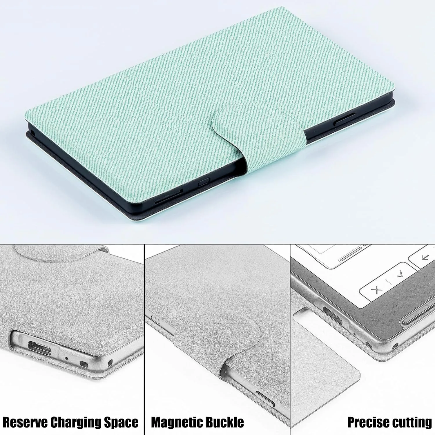 Magnetic Case for Xteink X4,PU Leather Slim Cover, Sage Green