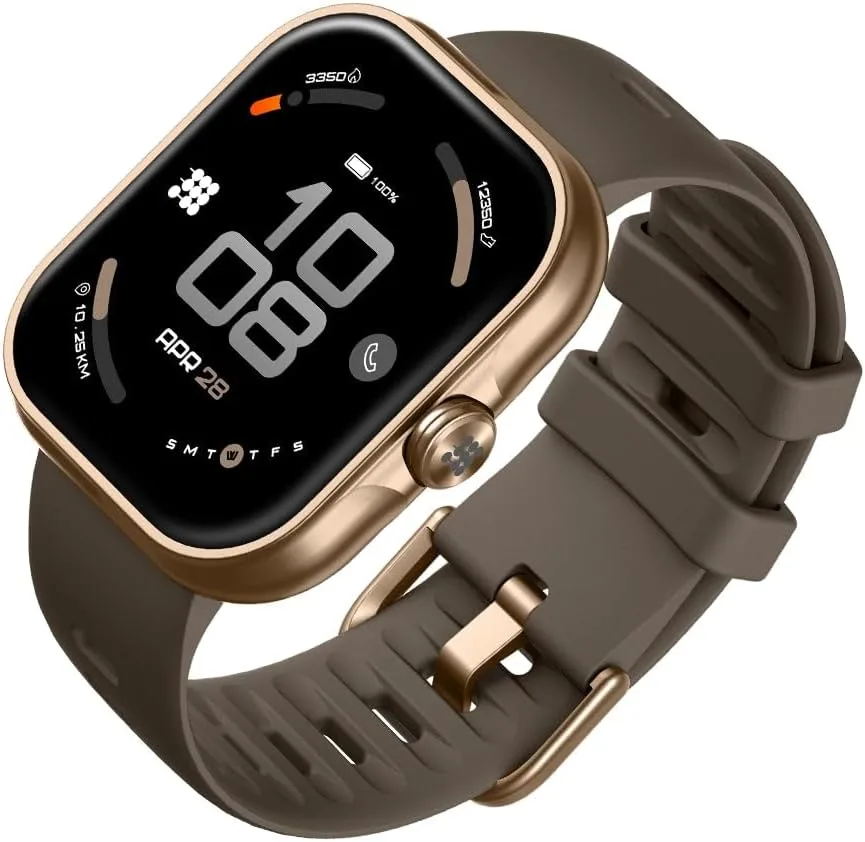 Cubitt Viva Lite Smartwatch, 1.85” AMOLED, Built-in GPS, Bluetooth Calls, VITA AI Assistant, Route Navigation, Compass, 100+ Sports Modes, 3ATM Water Resistant, Offline Music — Mocha Brown