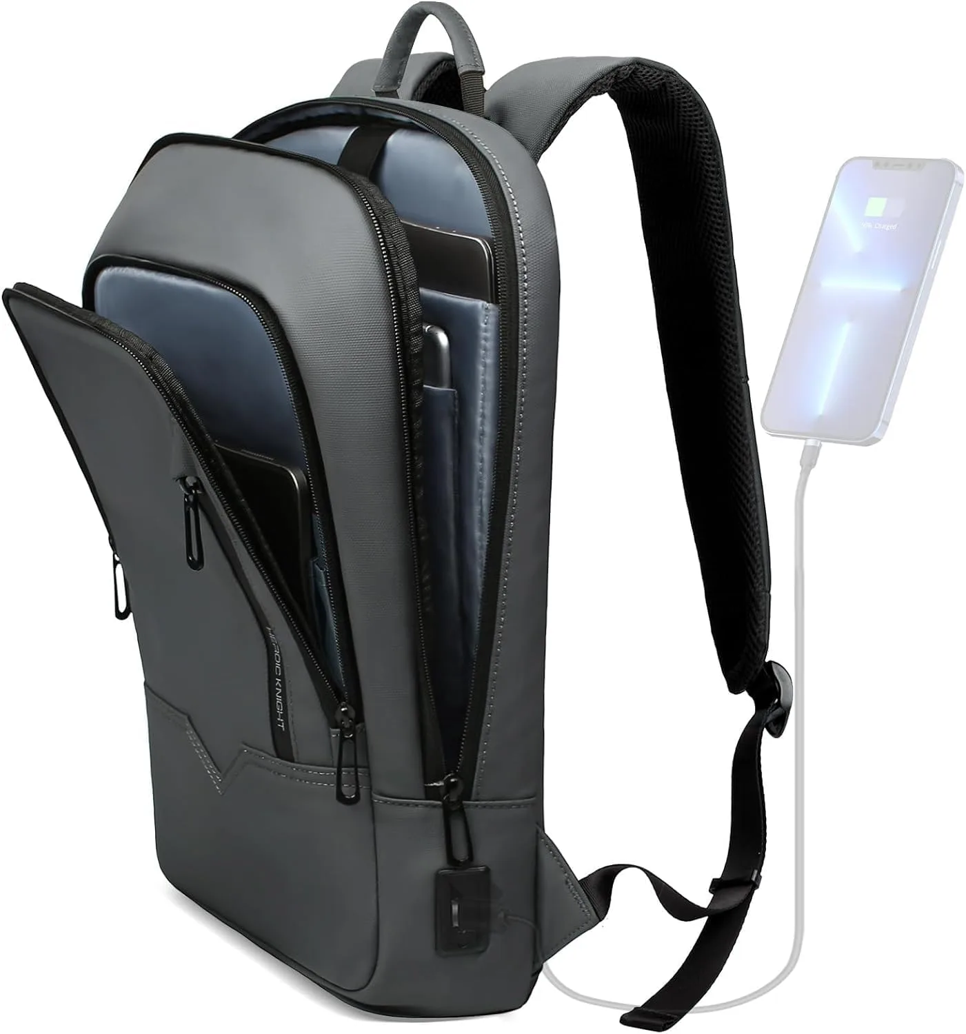 hk Backpack for Men, Business Slim Computer Bag for 17.3 Inch Laptop