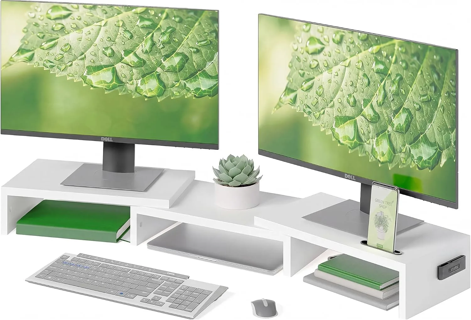 Base para monitores BONTEC Dual ajustable blanco