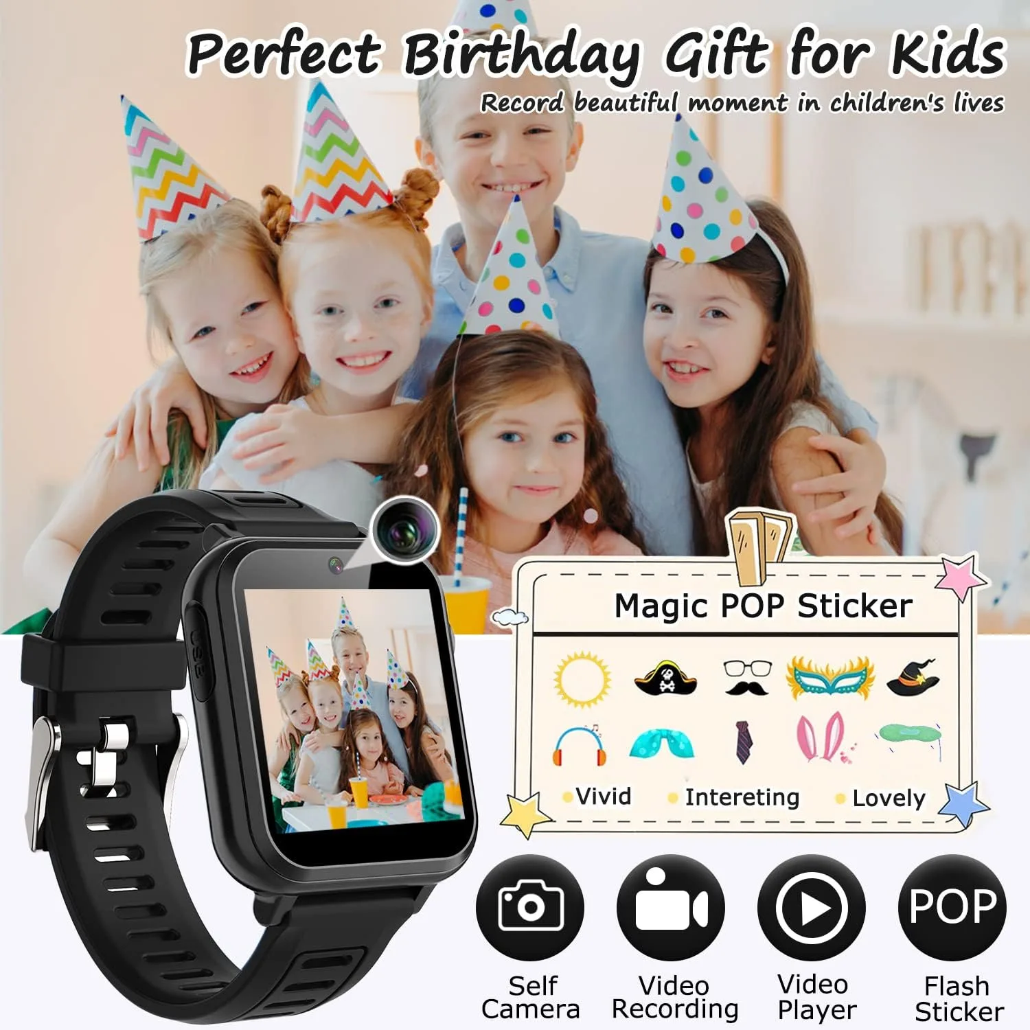 Kids Smart Watch Boys, Kids Smart Game Watch with 39 Games HD Touch Screen