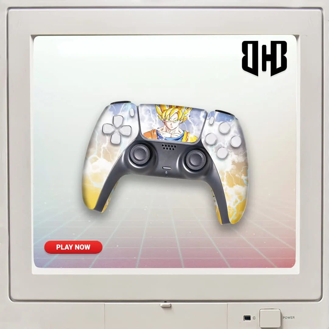 D. B. Z. Go-Ku Custom PS-5 Controller Wireless compatible with Play-Station 5 Console by BCB Controllers | Proudly Customized in USA with Permanent HYDRO-DIP Printing (NOT JUST A SKIN)
