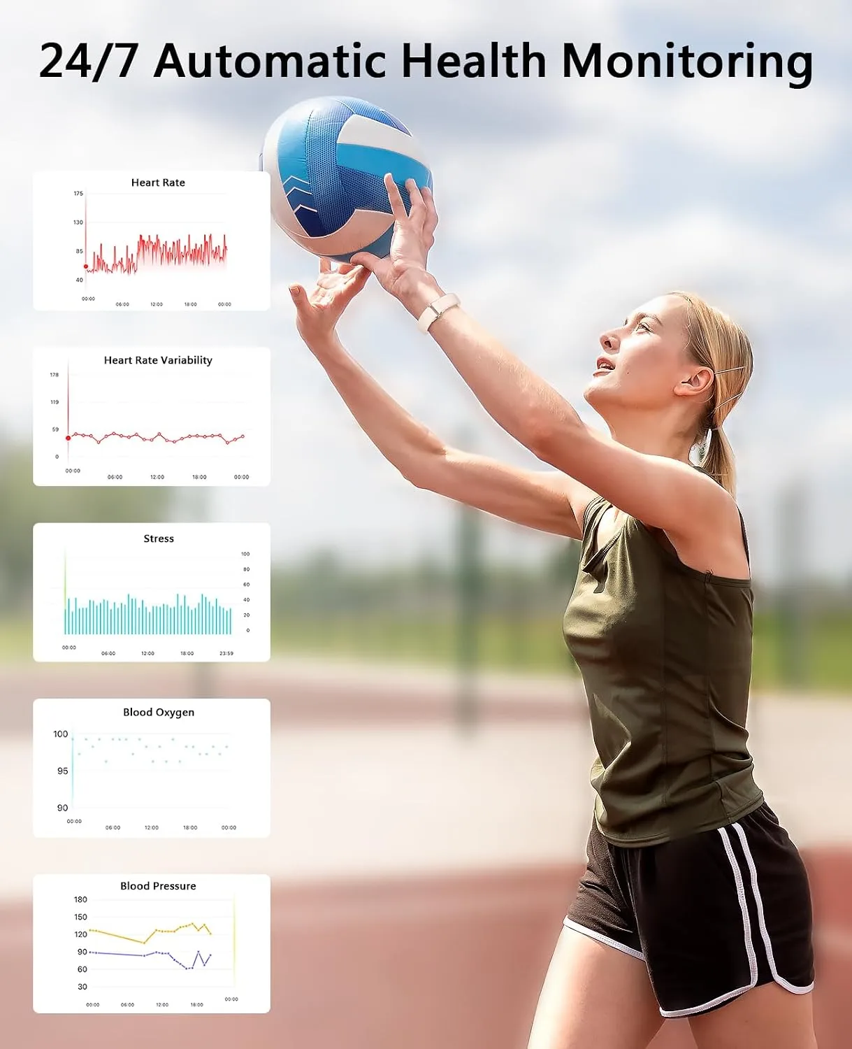 Smart Bracelet for Women, 24/7 Wearable Health Activity Fitness Trackers