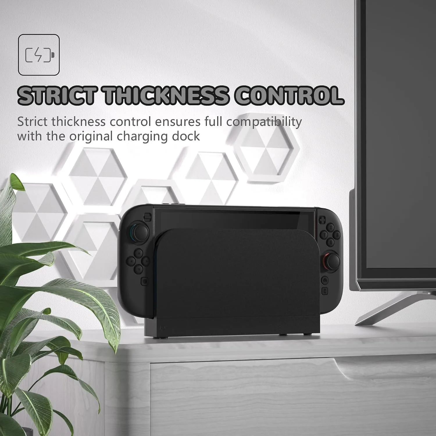 PlayVital Protective Case for Nintendo Switch 2 with Extra Stand & Thumb Grip Caps | Split Design, Dockable Hard Shell Cover for Nintendo Switch 2 | Solid Color Series, Black