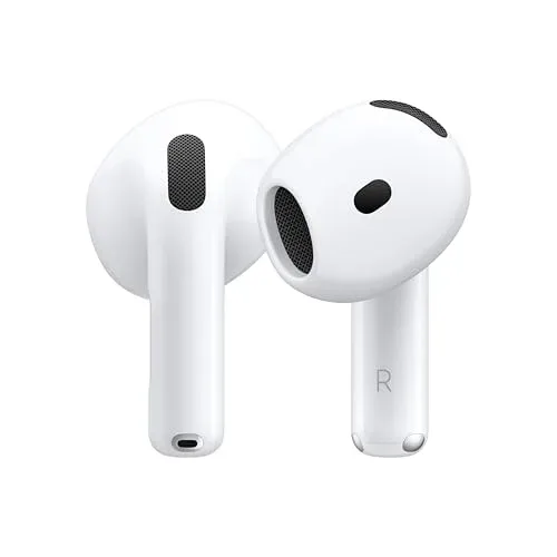 Apple AirPods 4 Wireless Earbuds, Bluetooth Headphones, with Active Noise Cancellation, Adaptive, Transparency Mode, Personalized Spatial Audio, USB-C Charging Case, Wireless Charging, H2 Chip