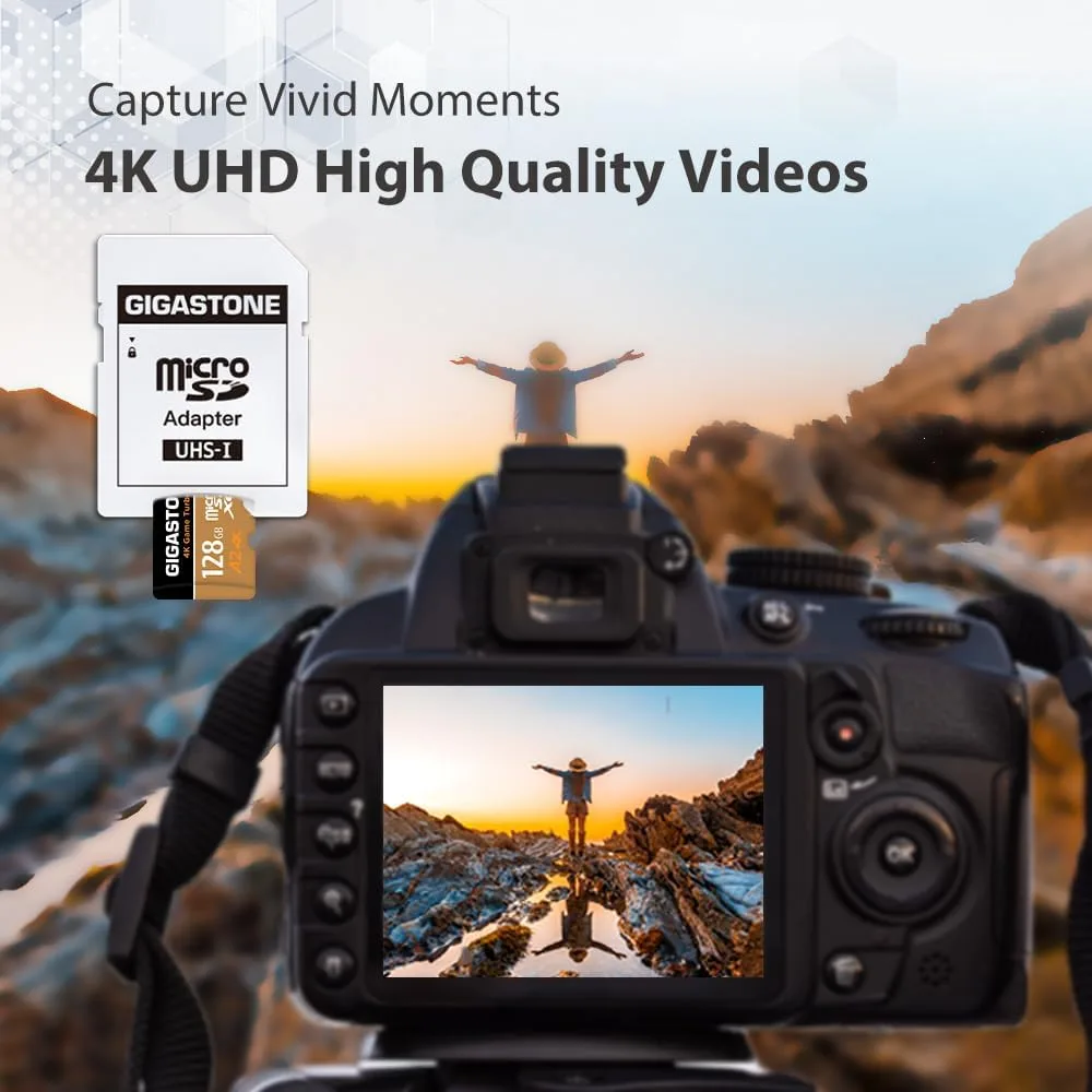 【for Switch 1 Only】 GIGASTONE 128GB Micro SD Card, 4K UHD Game Turbo, MicroSDXC Memory Card for Nintendo-Switch 1, R/W 100/50 MB/s, Action Camera, A2 V30, UHS-I U3, C10【5-Yrs Free Data Recovery】