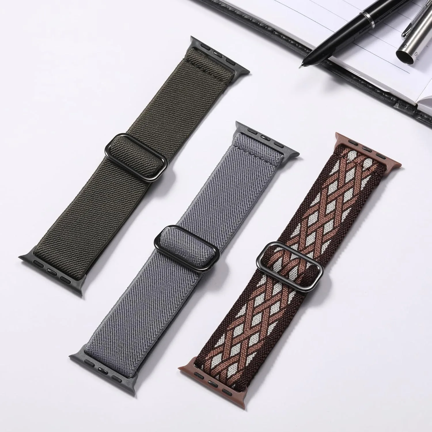 DaQin 3 Pack Stretchy Solo Loop Compatible with Apple Watch Bands Men Women