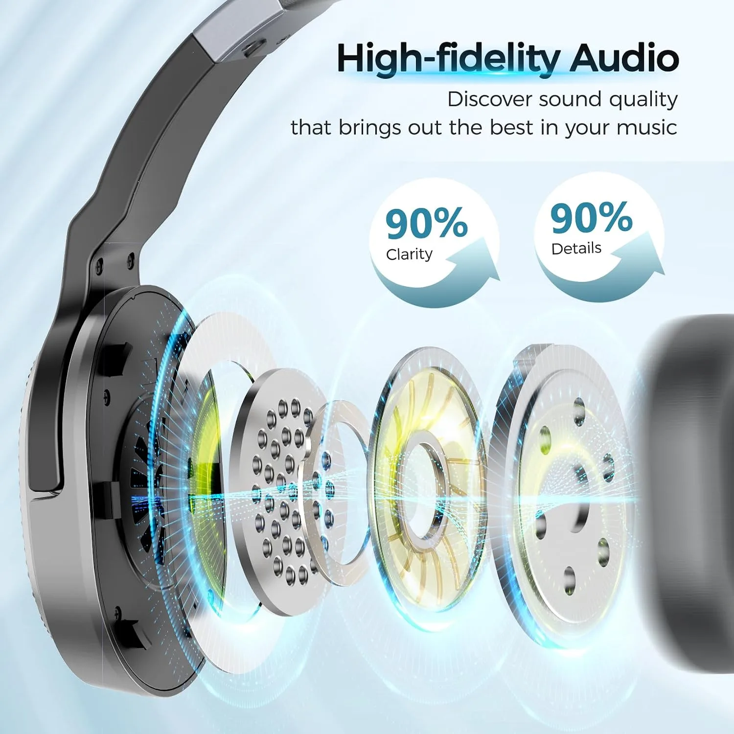 COSMUSIS Trucker Bluetooth Headset, Wireless Headset with Mic for Work