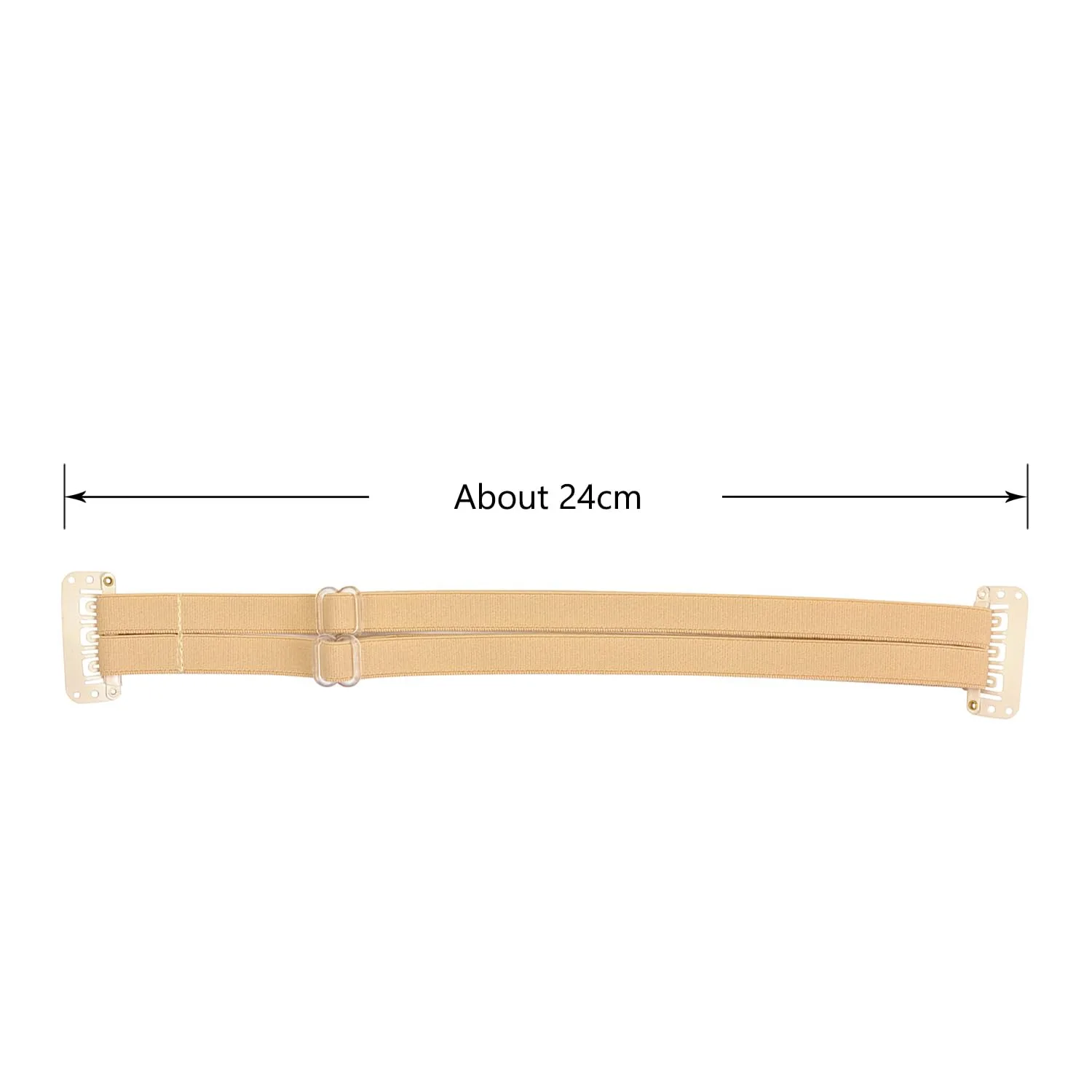 Facelift Bands with Clips - Invisible Stretching Lifting Straps, Adjustable Elastic Slimming Bands (24cm Blonde Double)