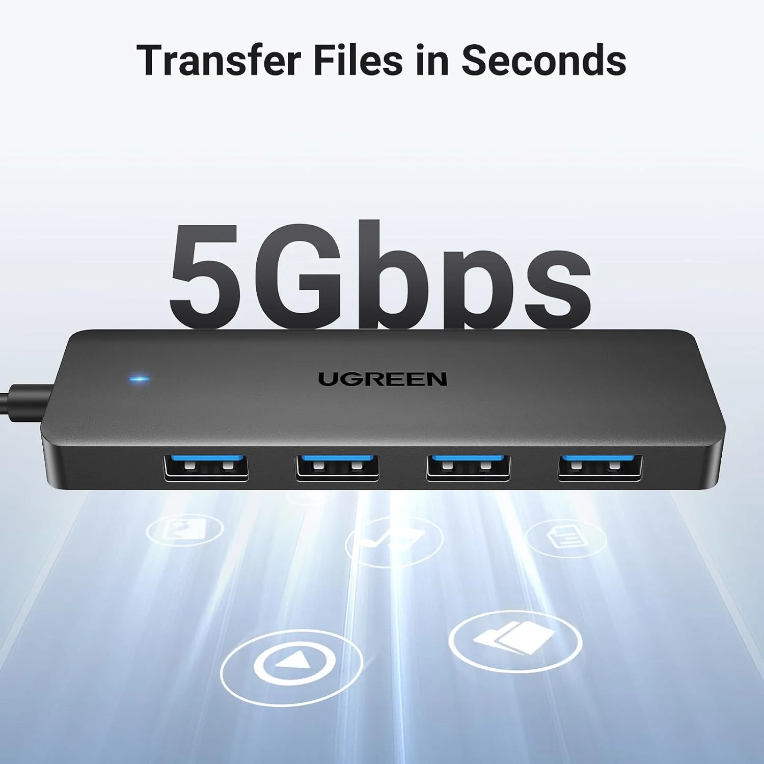 UGREEN USB 3.0 Hub, 4 Ports USB A Splitter Ultra-Slim USB Expander, 3.3 ft