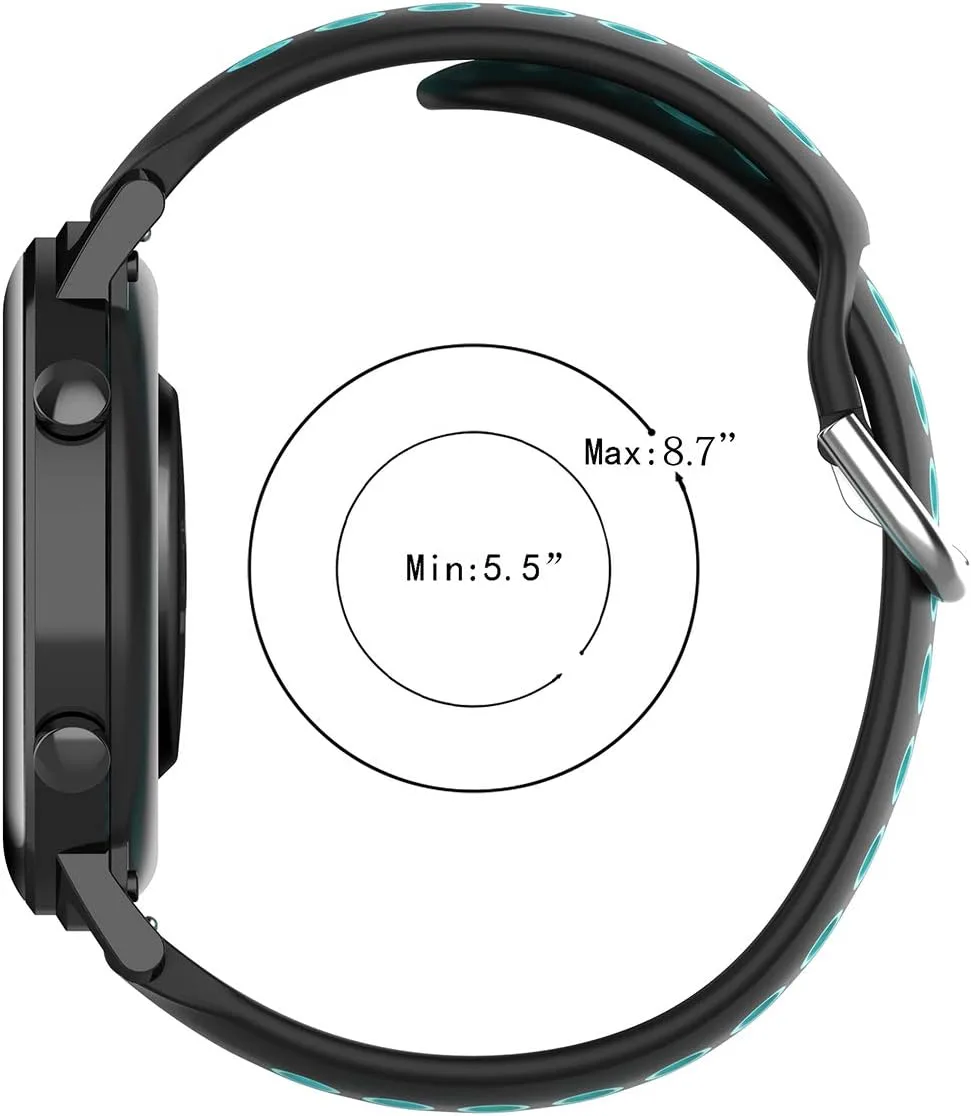 E ECSEM Compatible with COROS PACE 2 & COROS APEX 42mm & COROS APEX 2 Bands Two-Toned Silicone Breathable Replacement Sport Strap Quick-Release Wristband for COROS PACE 2 Smart Watch Women Men