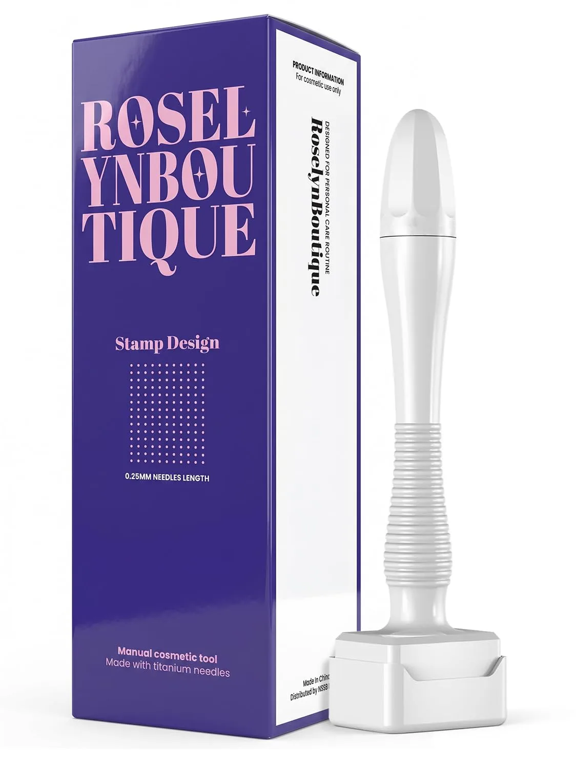 ROSELYNBOUTIQUE Beauty Derma Roller White 0.25mm Titanium Microneedles