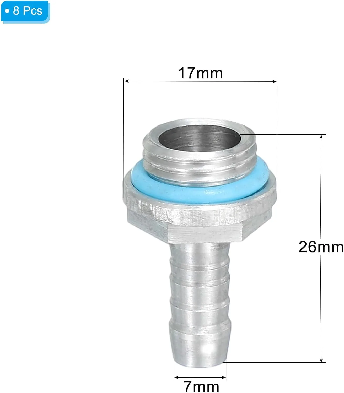 uxcell 8pcs G1/4 Fitting, G1/4 Thread with 7mm OD Nozzle PC Water Cooling Hose Barb Fitting for PC Water Cooling System Accessories