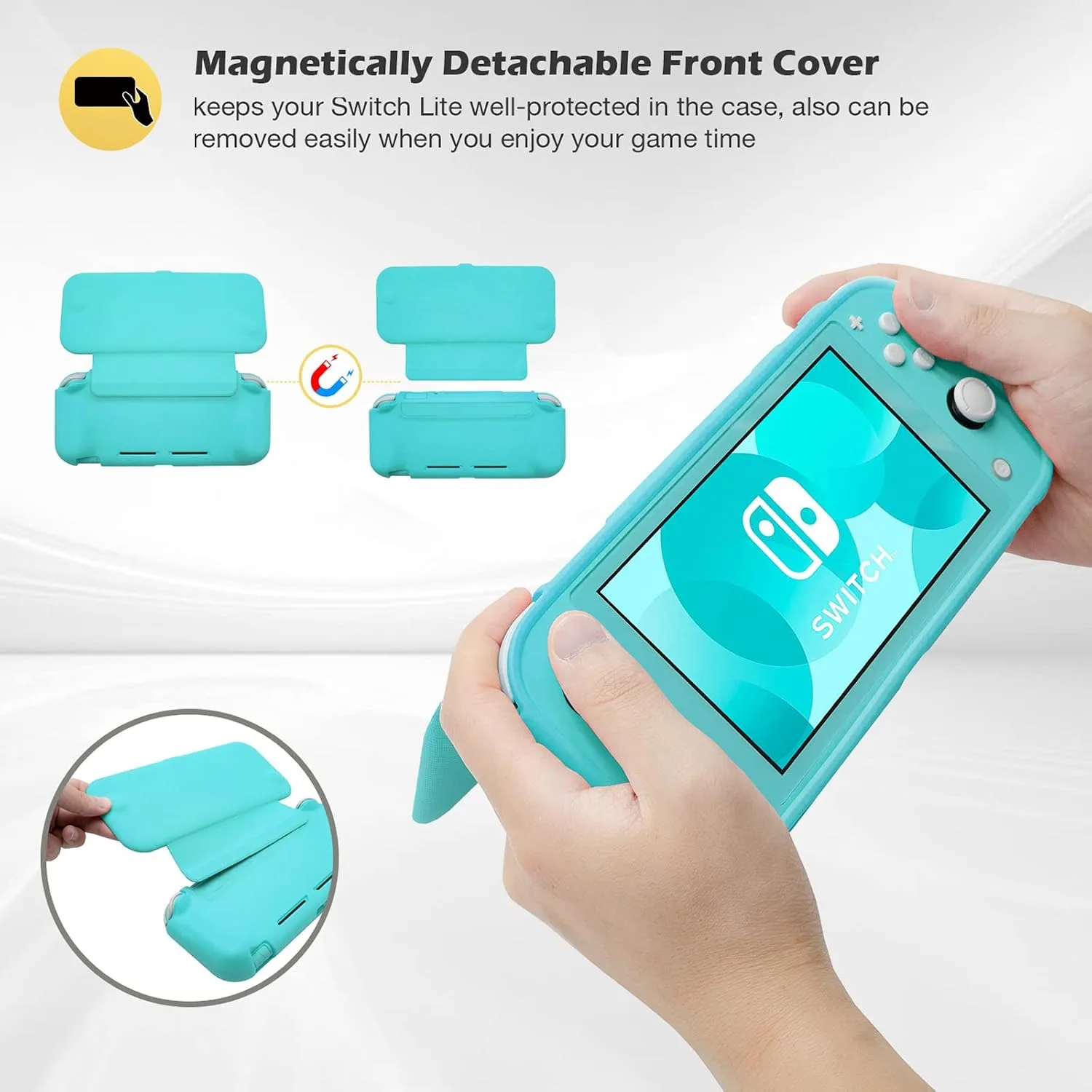 ProCase Flip Cover for Switch Lite with 2 Pack Screen Protectors, Turquoise