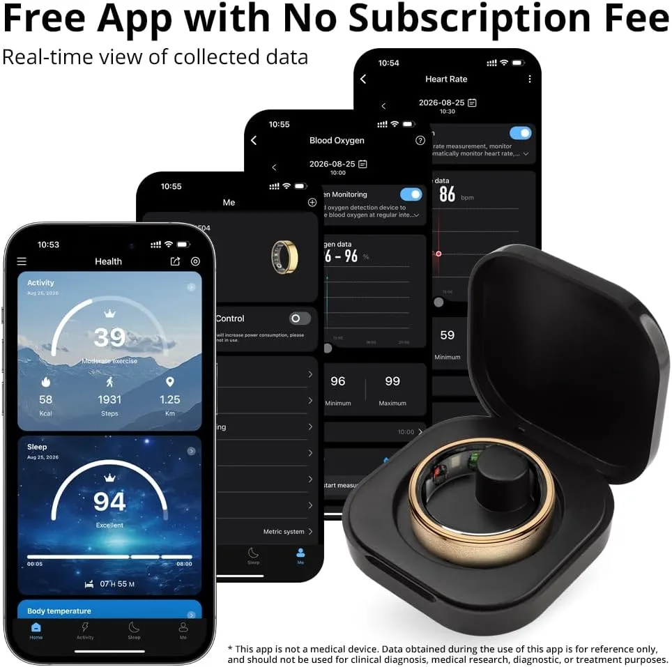 COLMI R10 Smart Ring, Sleep Health & Skin Temperature & 5ATM(Rose Gold, 8)