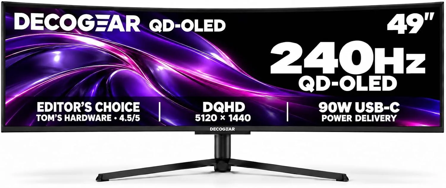 Deco Gear 49" (DG49OLED240) QD-OLED Curved Gaming Monitor
