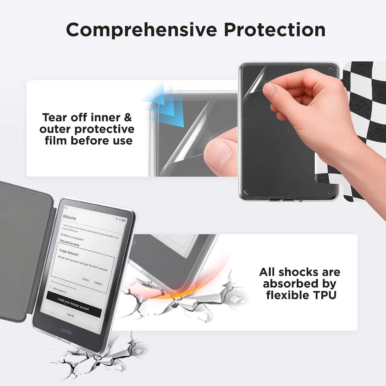 Clear Case for 7'' Kindle Paperwhite 12th Gen 2024 & Colorsoft