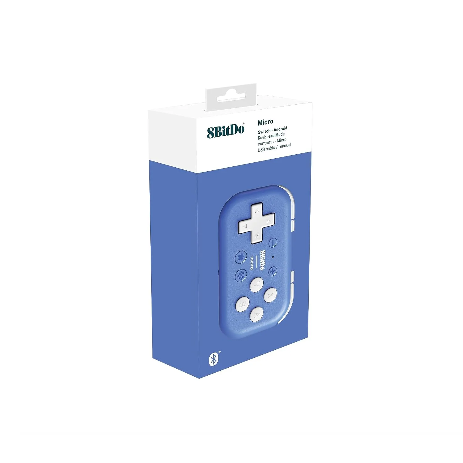 8Bitdo Micro Bluetooth Gamepad Pocket-sized Mini Controller for Switch/Switch 2, Android, and Raspberry Pi, Supports Keyboard Mode (Blue)