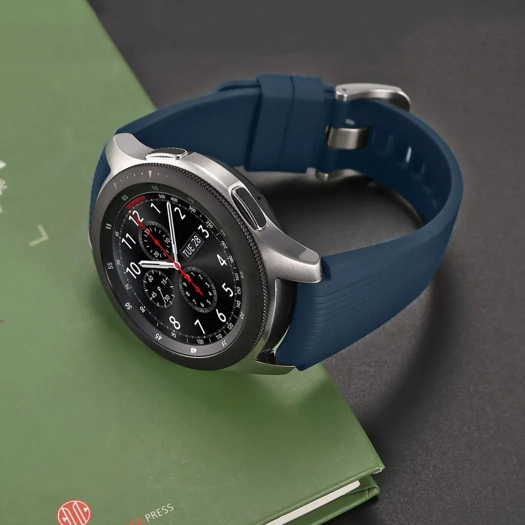 HSWAI Compatible with Samsung Galaxy Watch 46mm Bands/Gear S3 Frontier, Classic Watch Bands/Galaxy Watch 3 Bands 45mm, 22mm Soft Silicone Bands Bracelet Sports Strap for Men & Women.