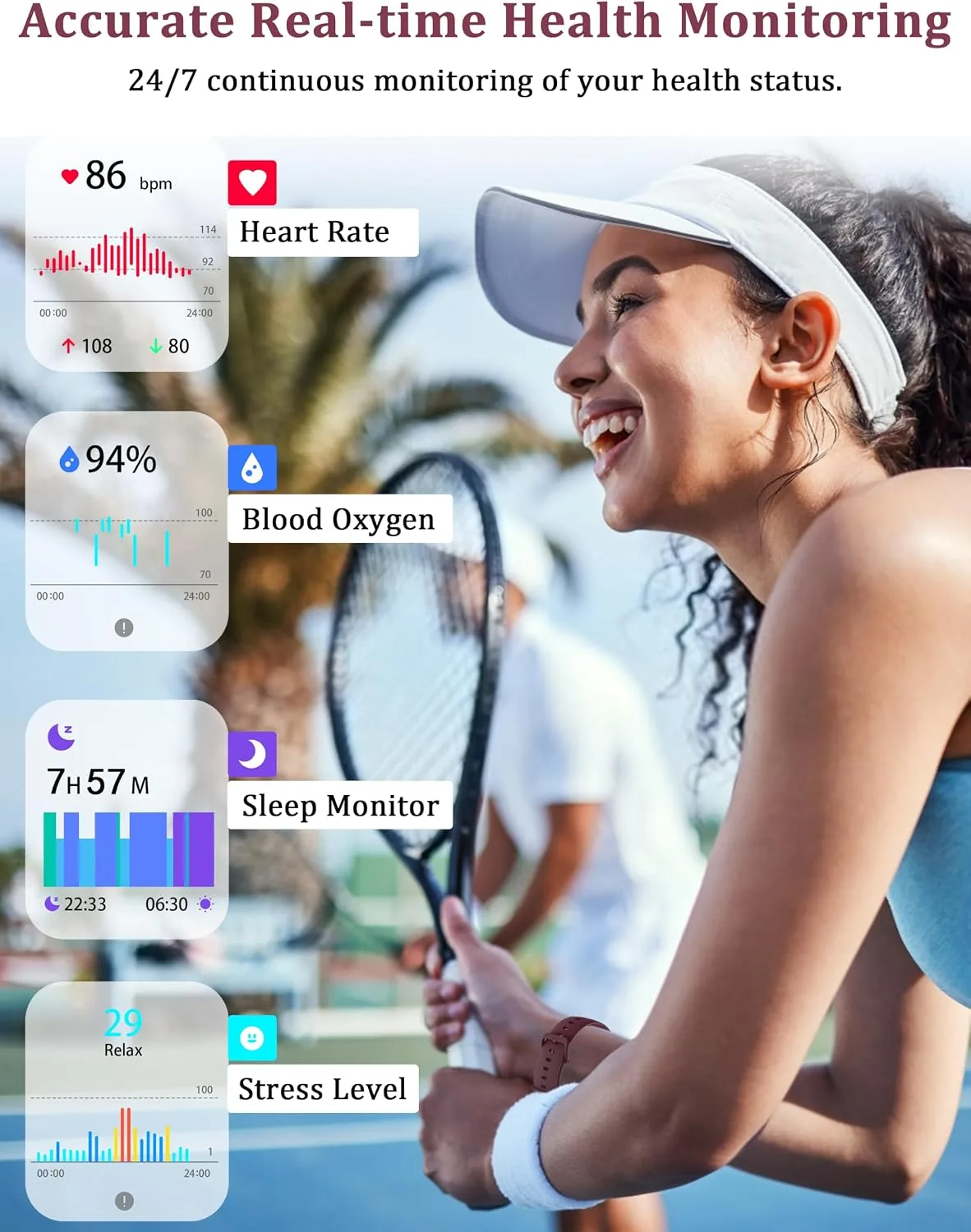 LODIMEKE Smart Watch, Alexa Built-in, Answer/Make Calls 44mm Smartwatch Women Men, 1.83" Sports Watch IP68 Waterproof, Heart Rate Sleep Stress Monitor, Step Counter Watch for Android & iOS Phone