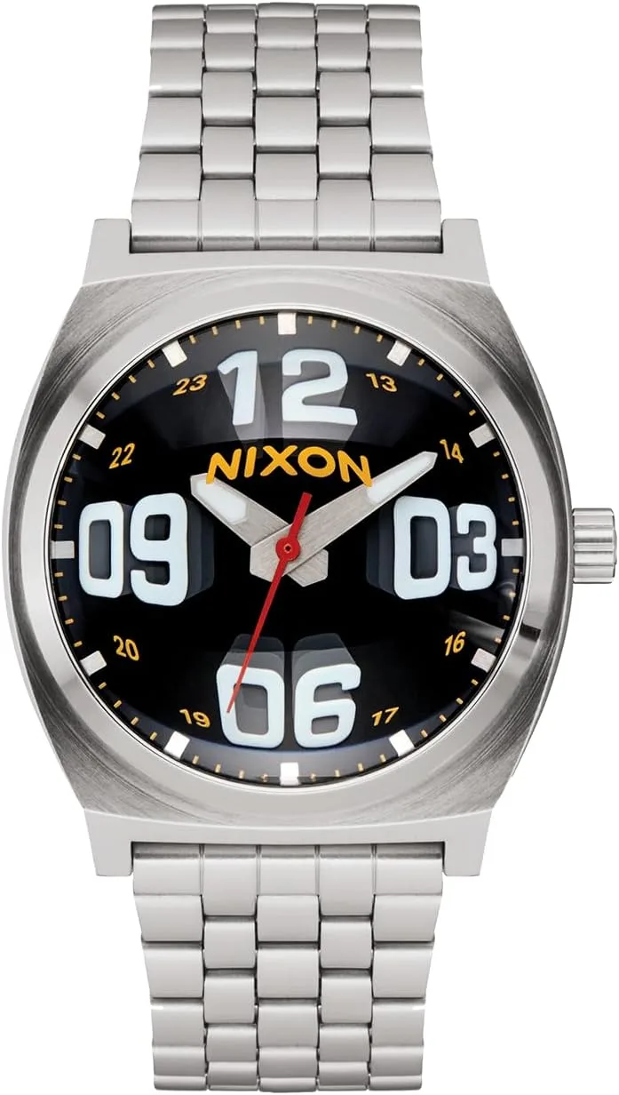 NIXON Time Teller A045 - 100m Water Resistant Men's Analog Fashion Watch (37mm Watch Face, 19.5mm-18mm Stainless Steel Band)