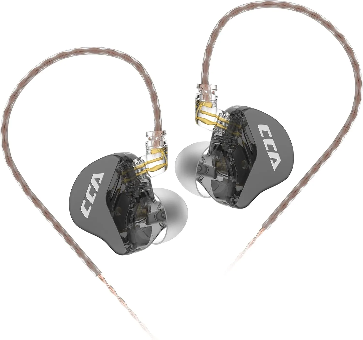 CCA CRA in Ear Monitor, Ultra-Thin Diaphragm Dynamic Driver IEM Earphones, Clear Sound & Deep Bass in Ear Headphones, Wired Gaming Earbuds with 2 Pin Detachable Cable for Singer Musicians Drummers