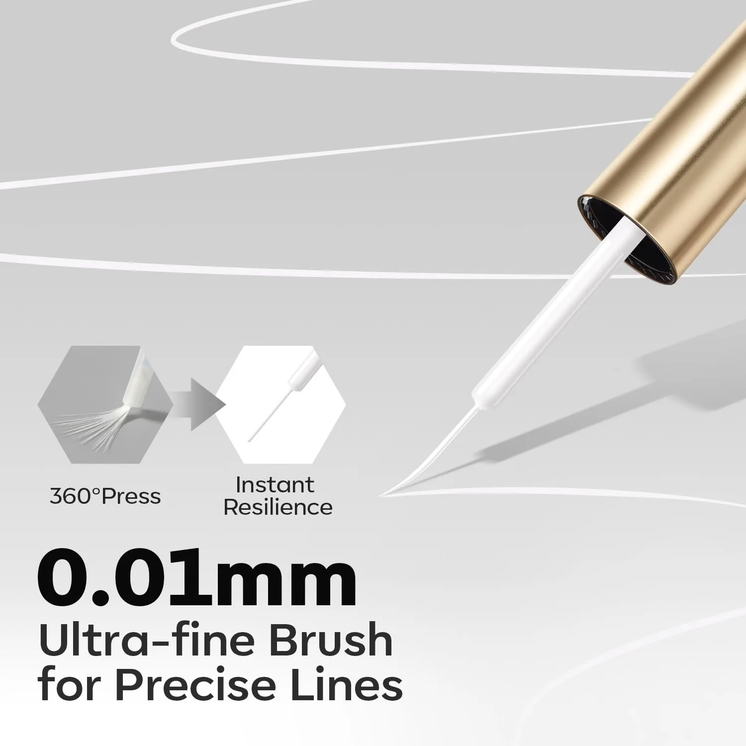 modelones White French Tip Liner Gel Polish 15ml with Precision Brush