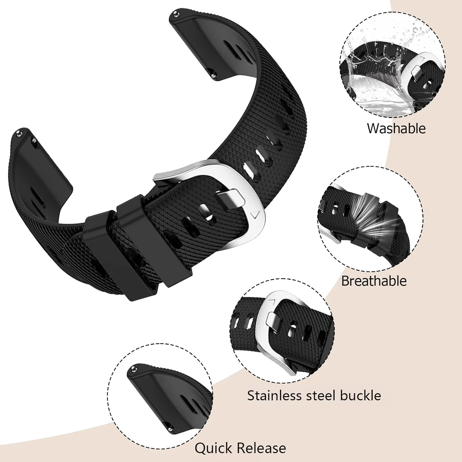 4 Pack Silicone Bands Compatible With COROS Pace 3/4,COROS Pace Pro/Apex 2 PRO/Apex PRO/Apex 4 42mm,Sports Beathable Silicone Replacement Watch Strap for Men Women