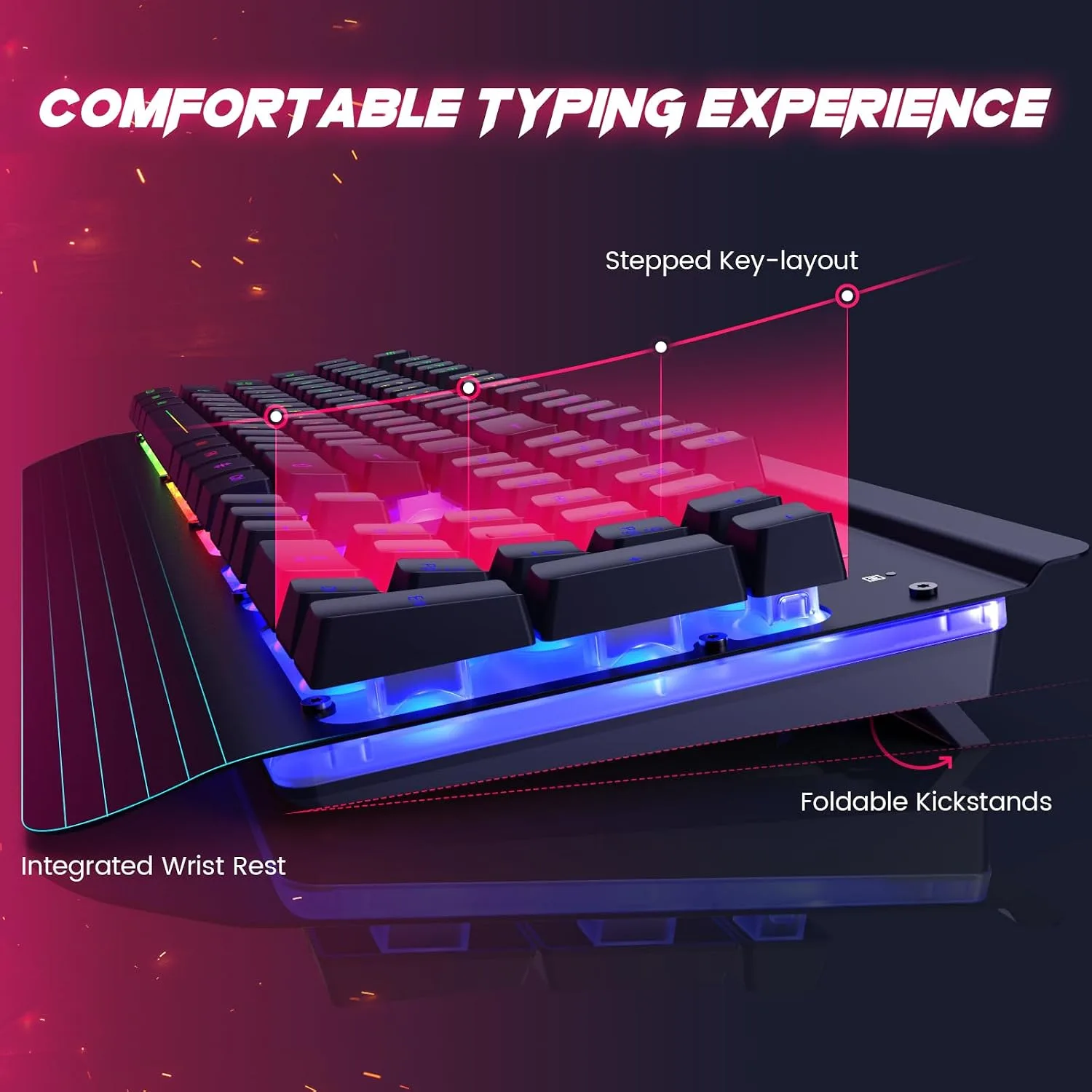 Wired Gaming Combo, 104 Keys, Rainbow Backlit, 4200 DPI, for PC/Mac/Xbox