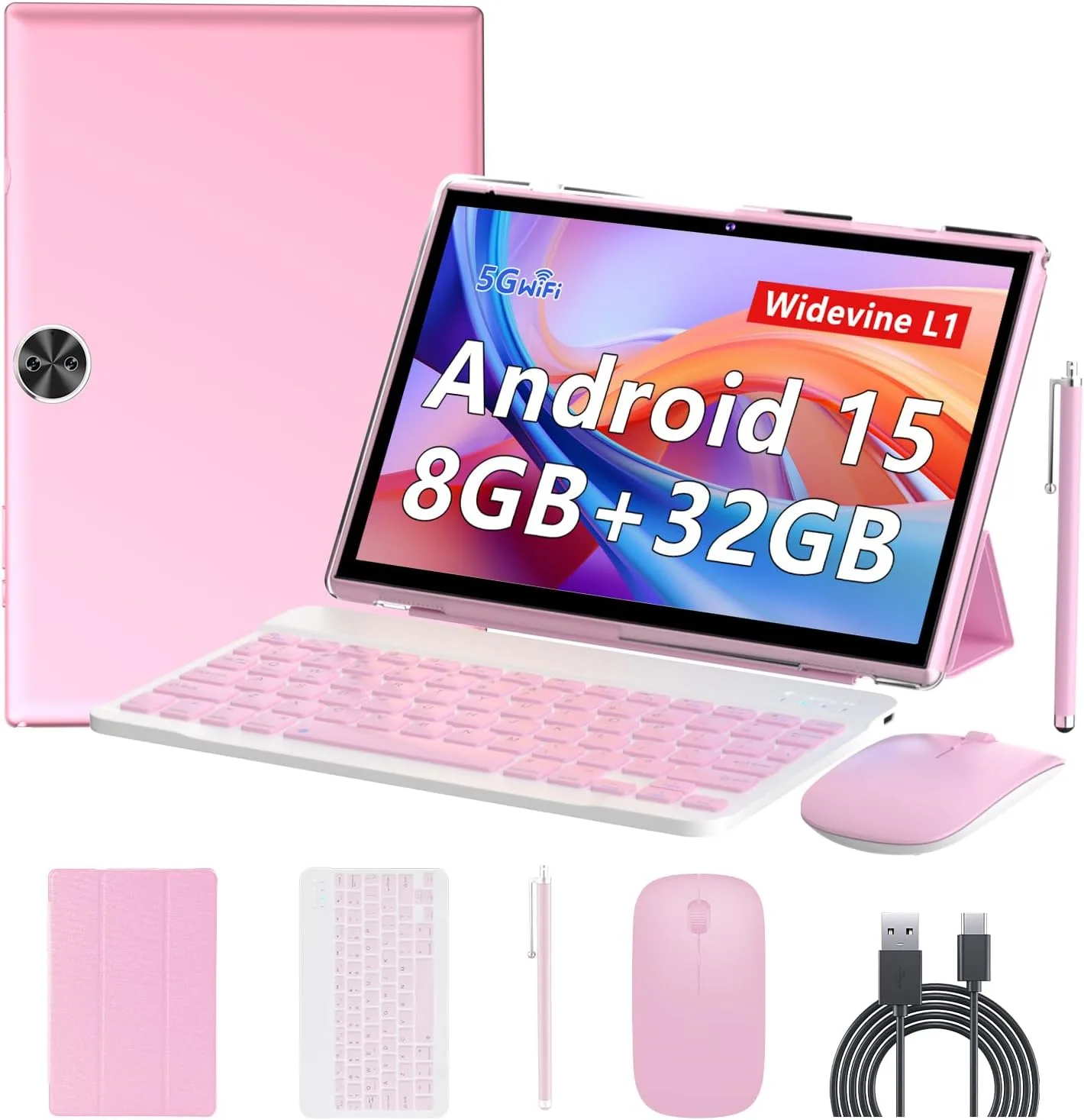 BYANDBY Tablet with Keyboard | Tablet 10 inch | Android 15 | 2 in 1 Tablet
