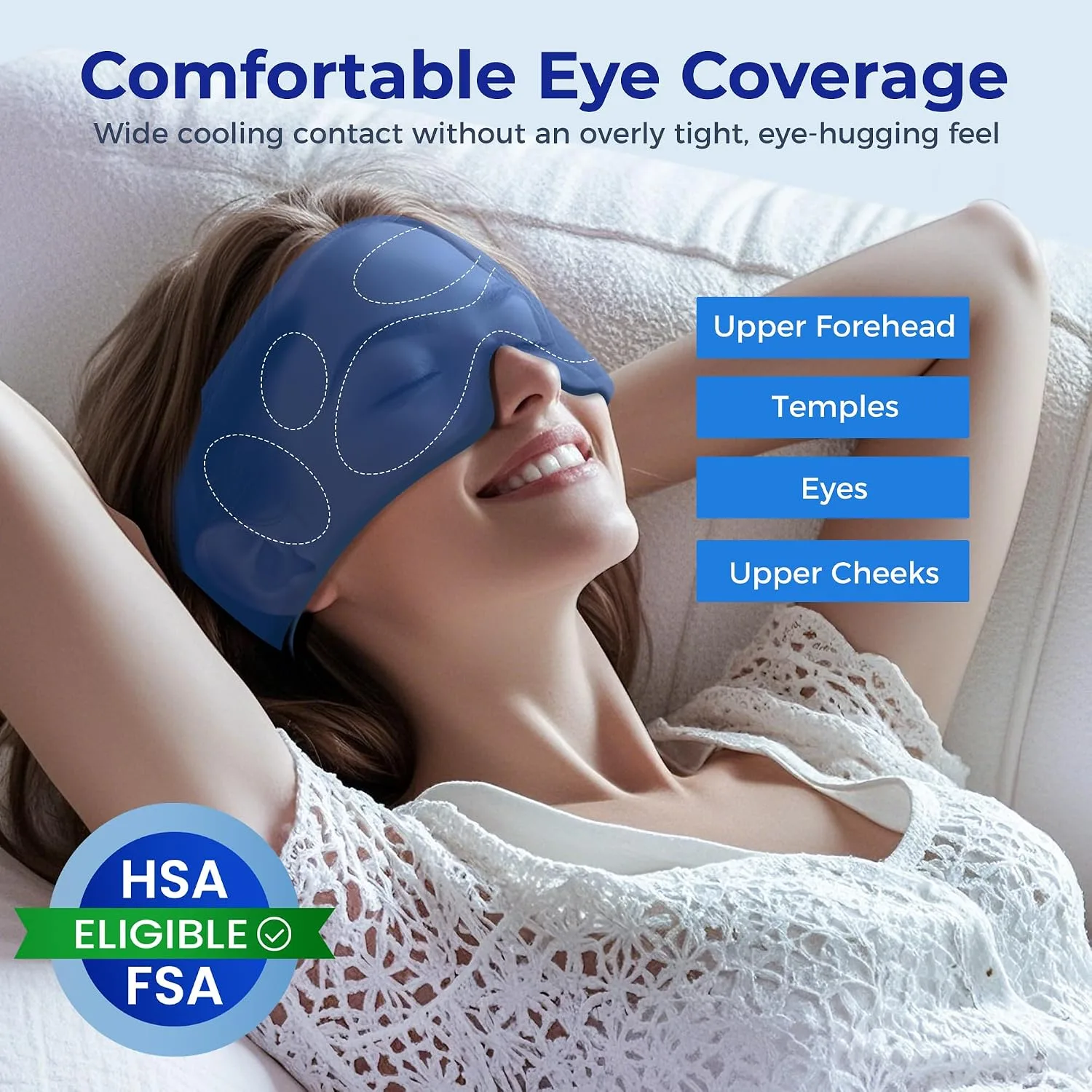 Cooling Gel Eye Mask for Puffy Eyes, Reusable Cold Compress, Soft Gel Fit