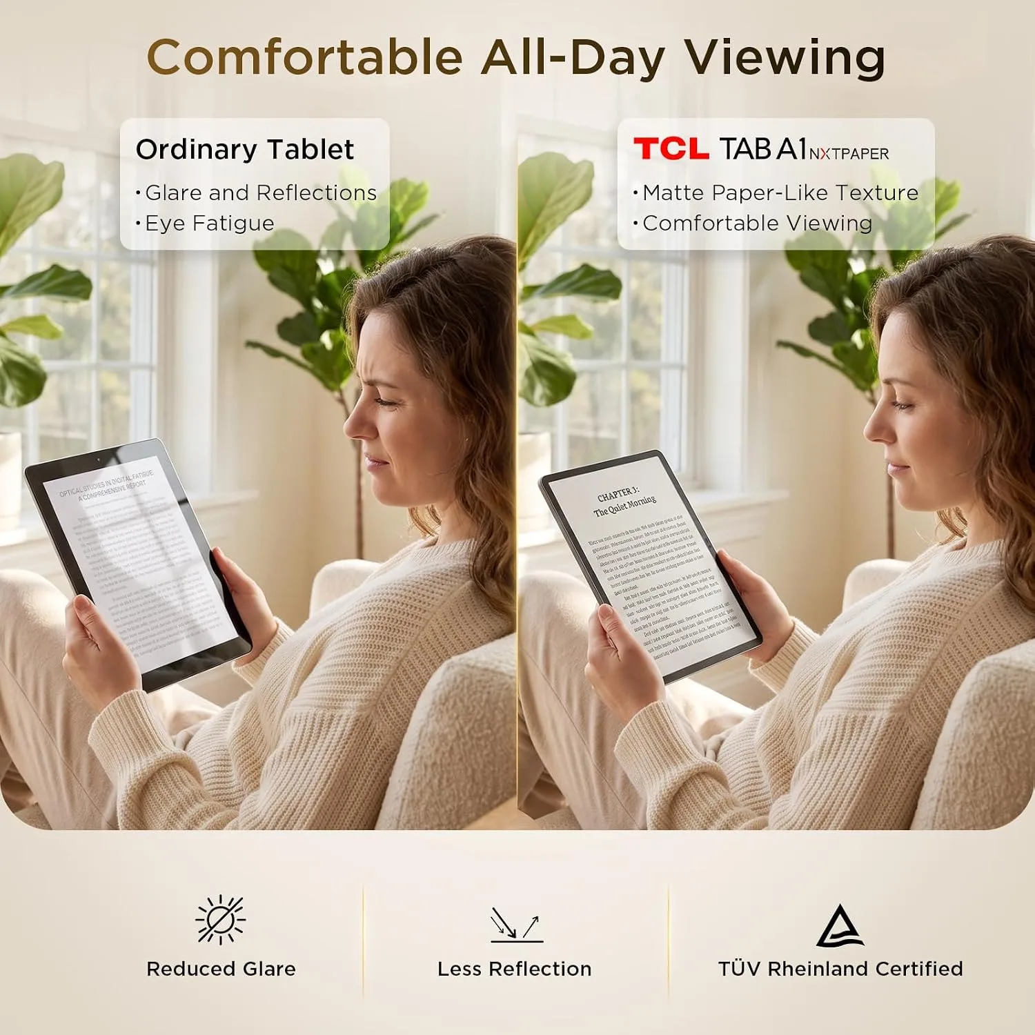 TCL TAB A1 NXTPAPER Android Tablet, 11" 2.1K 90Hz Display, 6+128GB
