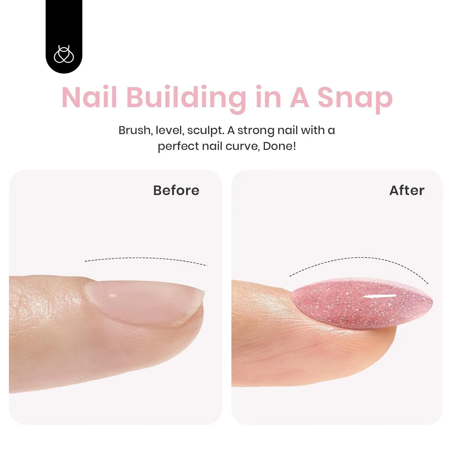 Beetles Builder Gel Set, 6 Colors Glitter Shimmer 8 in 1 Builder Nail Gel