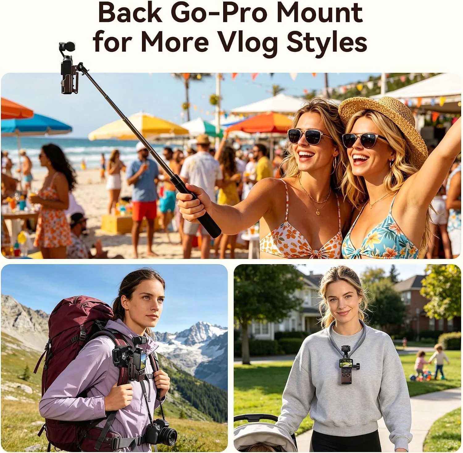 AMAZEAR Magnetic Mount Stand Compatible with DJI Osmo Pocket 4P/4/3/Xtra Muse, Pocket4 Accessories Adapter Clamp Magnet Suction Case Holder on Desktop/Vertical Surface, 180° Adjustable Handle, Brown