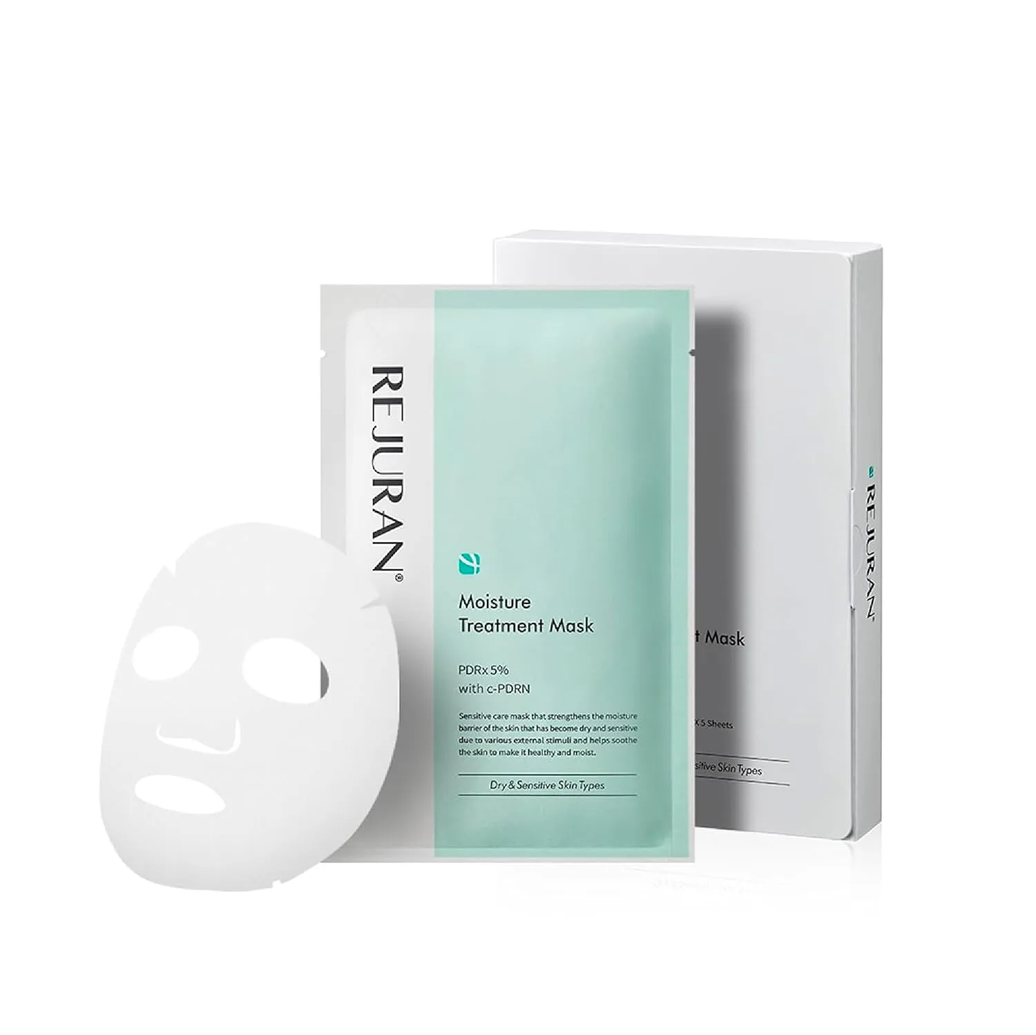 REJURAN® Turnover Mask, c-PDRN® (5ea) – Original Salmon DNA for Firming, Hydration, Repairing & Revitalizing. Achieve Youthful, Radiant Skin. Korean Skincare. Ultra Microfiber Sheet Mask (Pack of 2)