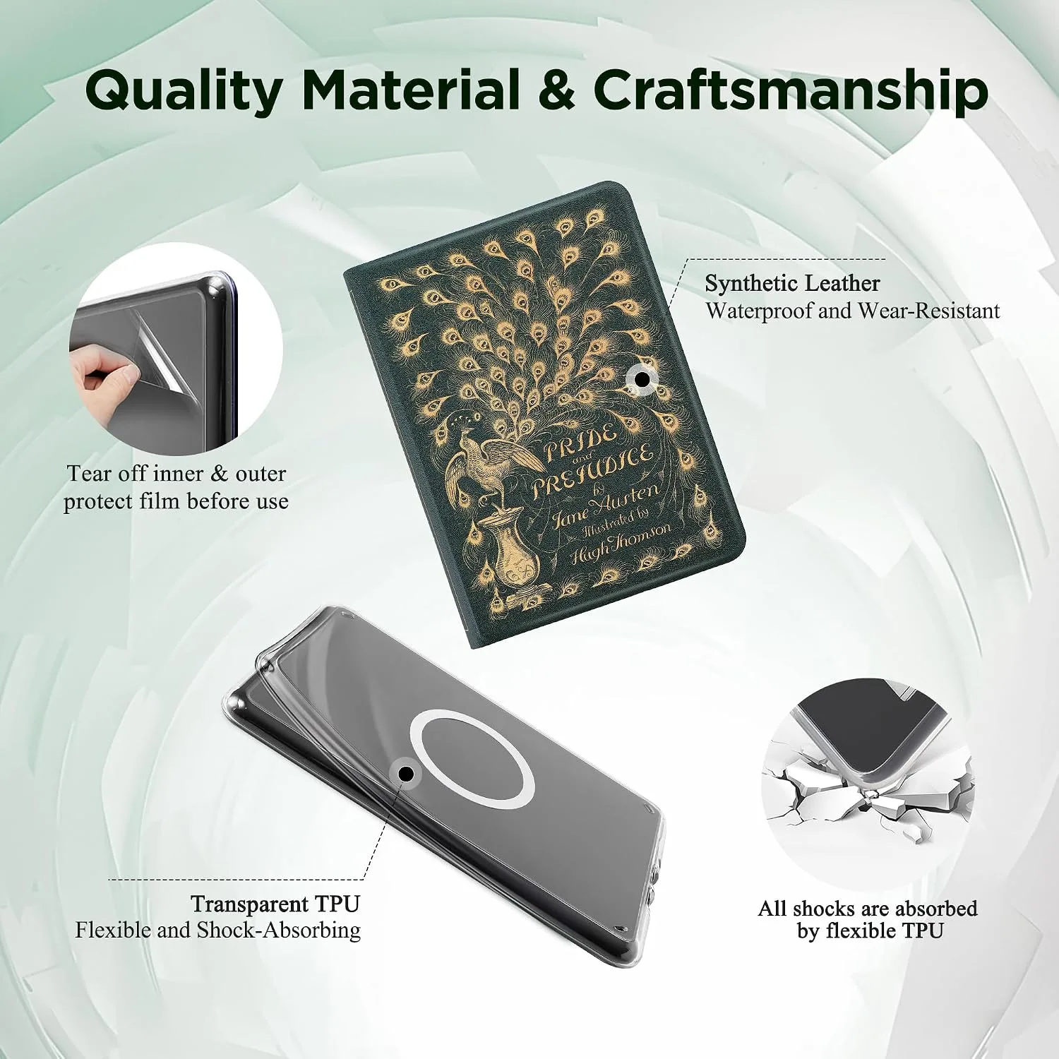 Magnetic Book Cover Case for 7'' Kindle Paperwhite & Colorsoft