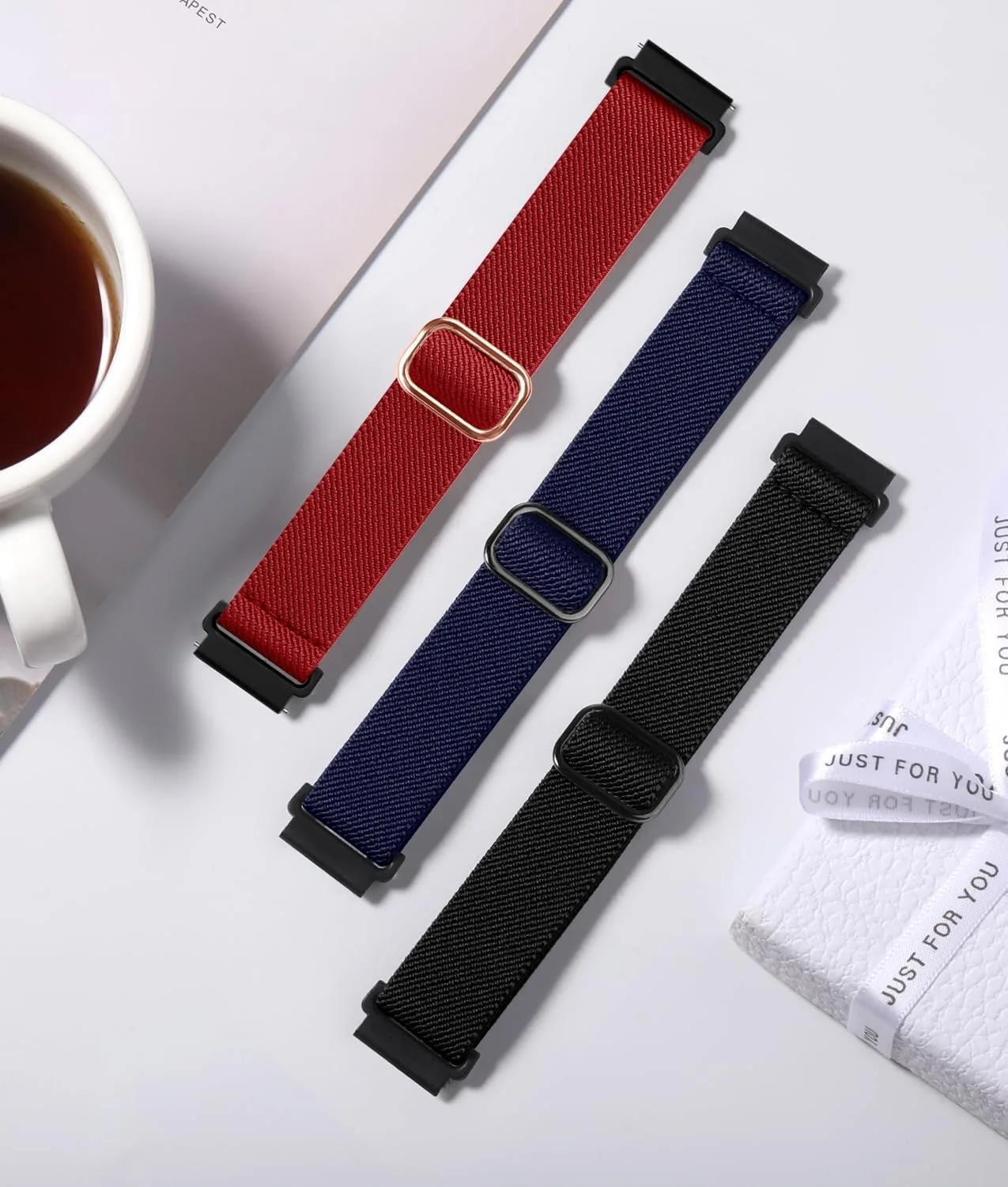 Lerobo Elastic Bands Compatible with Galaxy Watch 7/6/5/4 40mm 44mm/Galaxy Watch 6 4 Classic Band 43mm 47mm 42mm 46mm/Galaxy Watch 5 Pro 45mm/Active 2,3Pack 20mm Soft Nylon Band