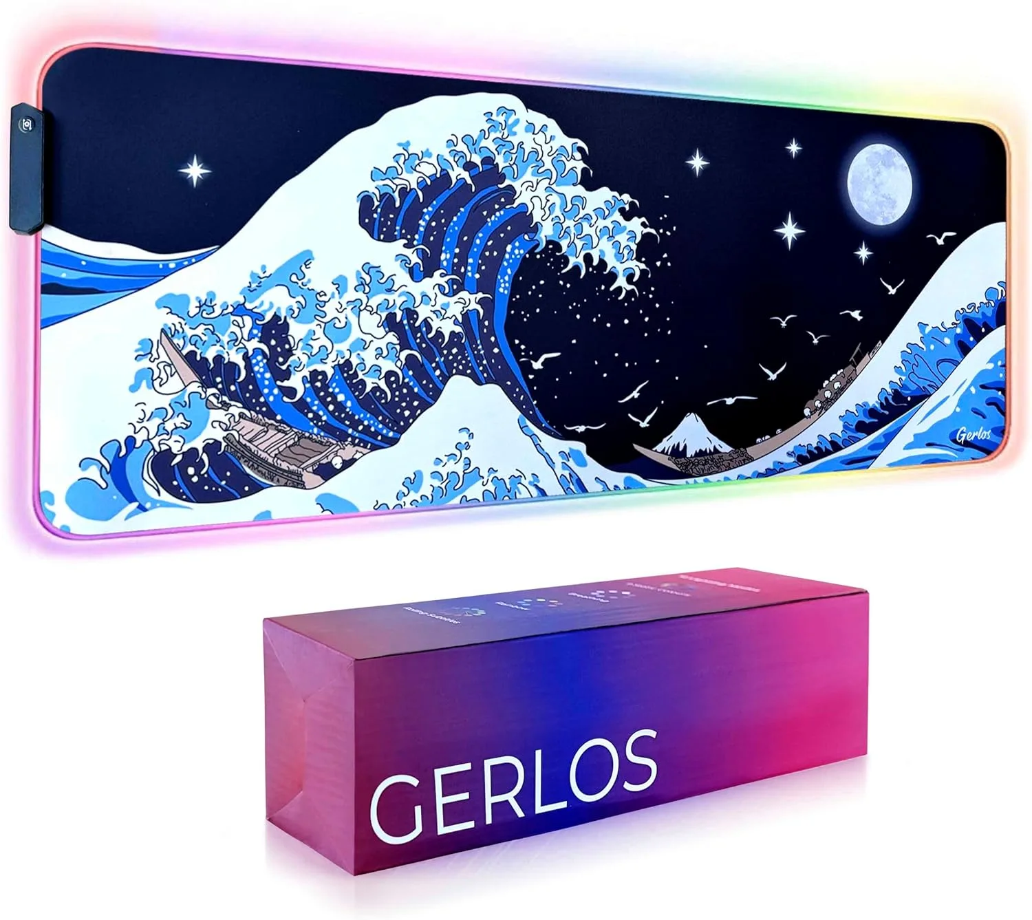 Gerlos RGB Gaming Mouse Pad, Large LED Mouse Pad for Gamer, 31.5" x 11.8"