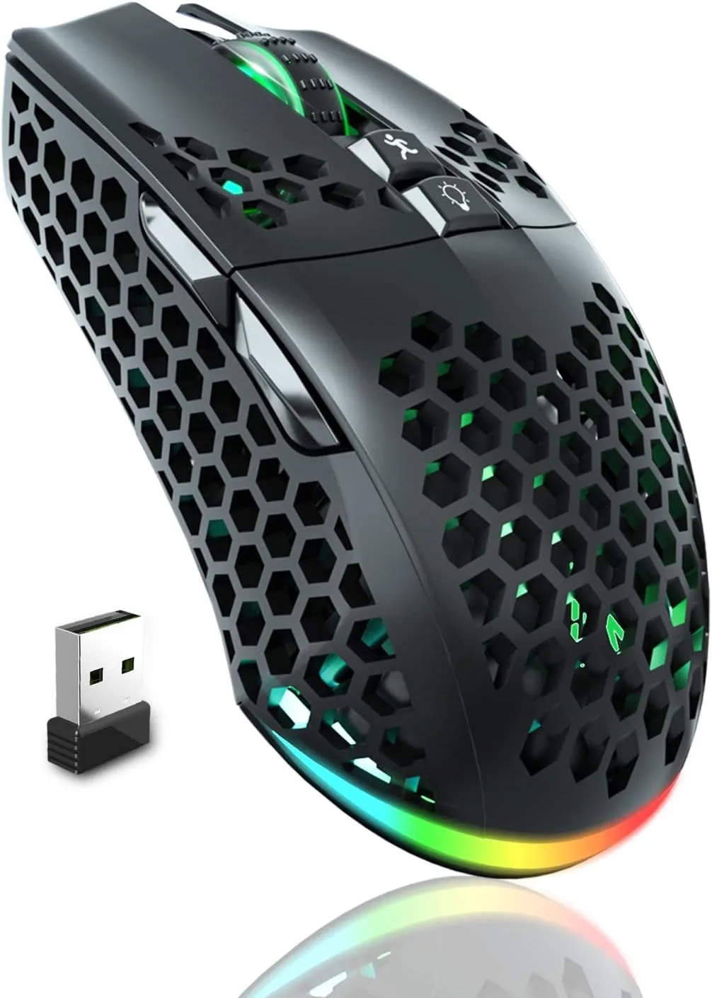 Mouse Gamer Solakaka SM600 inalámbrico con conexión tri-modo y luz RGB
