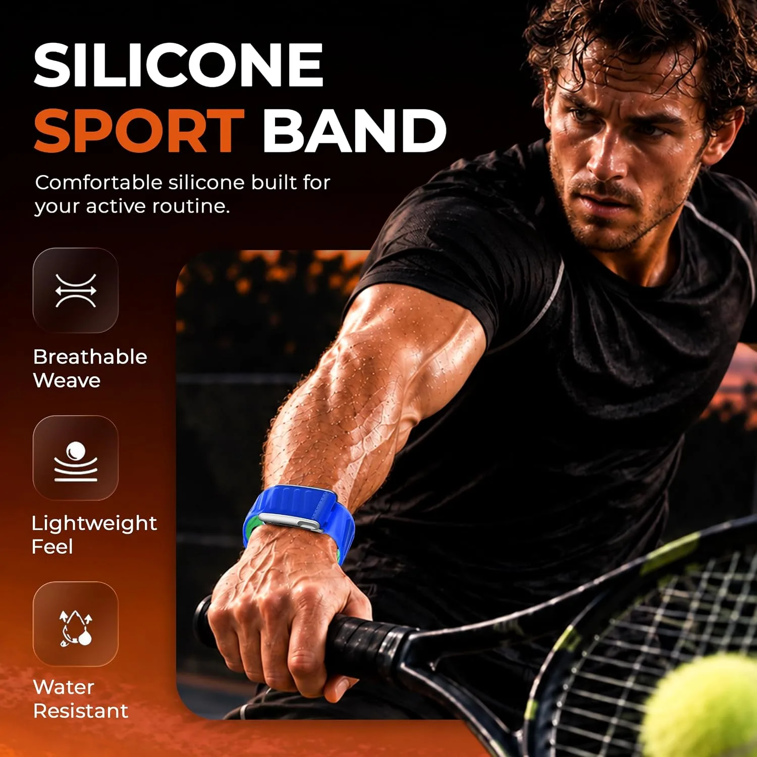 DADO Silicone Sport Replacement Band Compatible with WHOOP 5.0, One, Peak, and Life Fitness Tracker – Breathable, Durable & Comfortable | Not for Whoop Gen 4