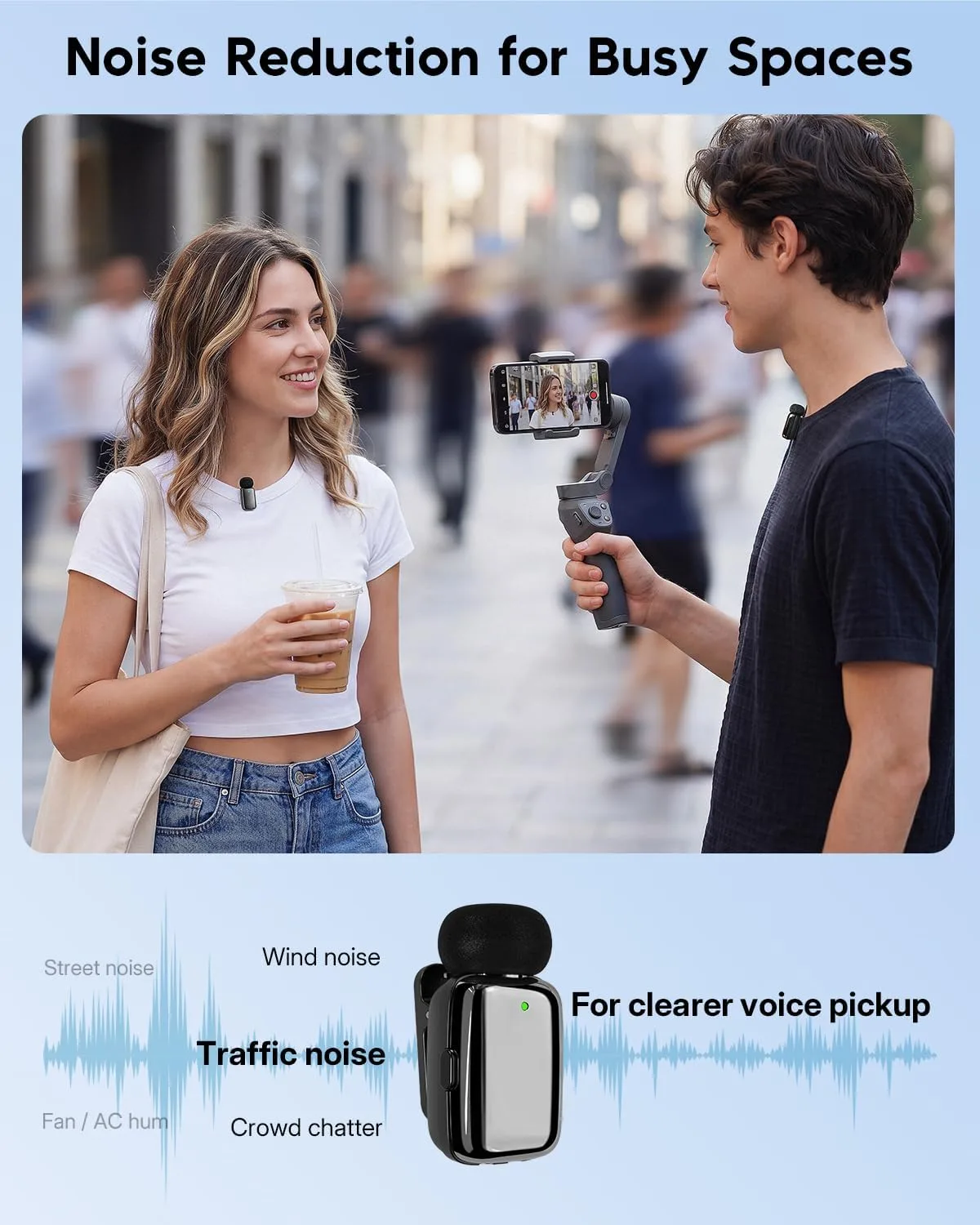 ZealSound Mini Wireless Lavalier Microphone for iPhone, iPad & Android