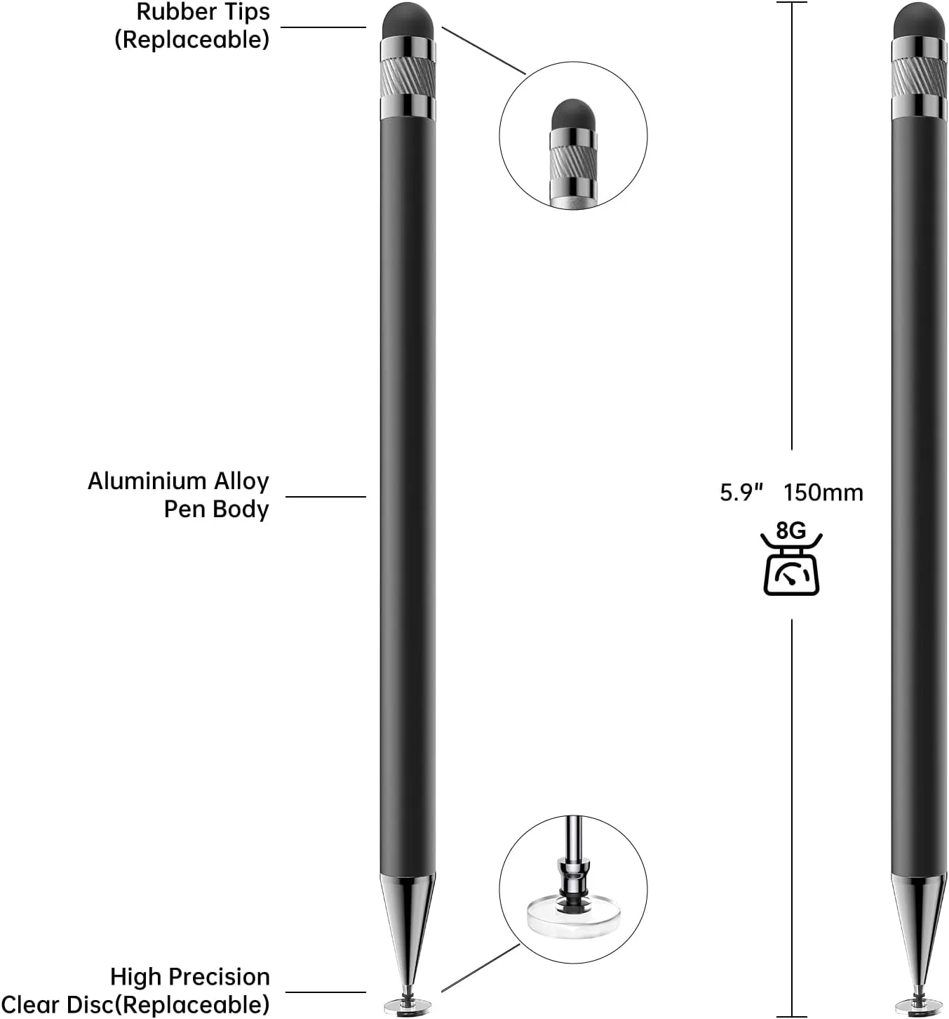 Bopomofo Stylus(10 Pcs),2-in-1 Stylus Pen for Touchscreen,Capacitive Stylus