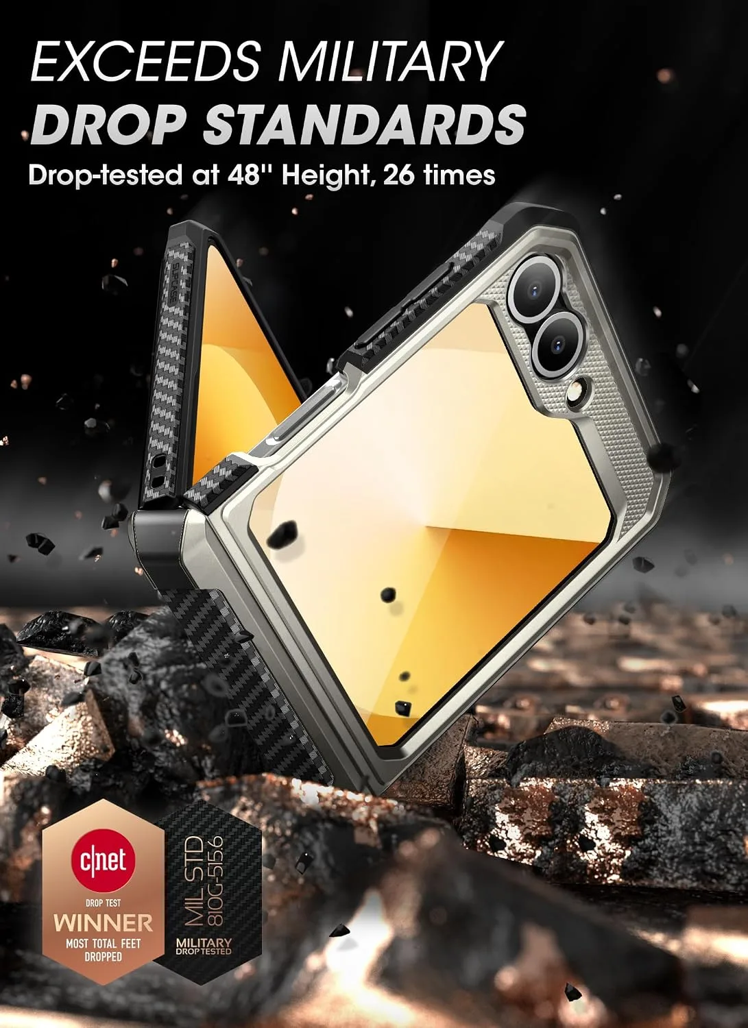SUPCASE for Samsung Galaxy Z Flip 7 FE / 6/5 Case with Kickstand, Tigray