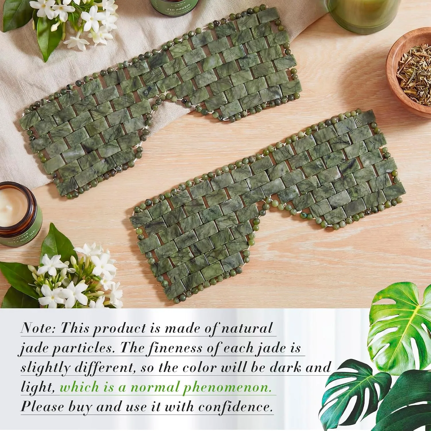 Hercicy Jade Eye Mask, Jade Stone Facial Cooling Mask