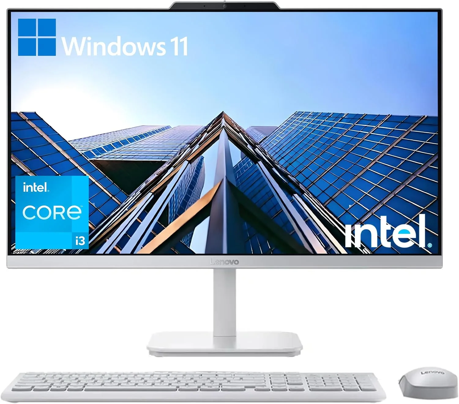 Lenovo 24" FHD All-in-One Desktop Computer for Home & Office, Intel Core i3 Processor, 32GB RAM, 2TB PCIe SSD, WiFi 6, HDMI, Bluetooth 5.2, Business AIO, Vent-Hear, Wireless KB & Mouse, Win 11 Pro