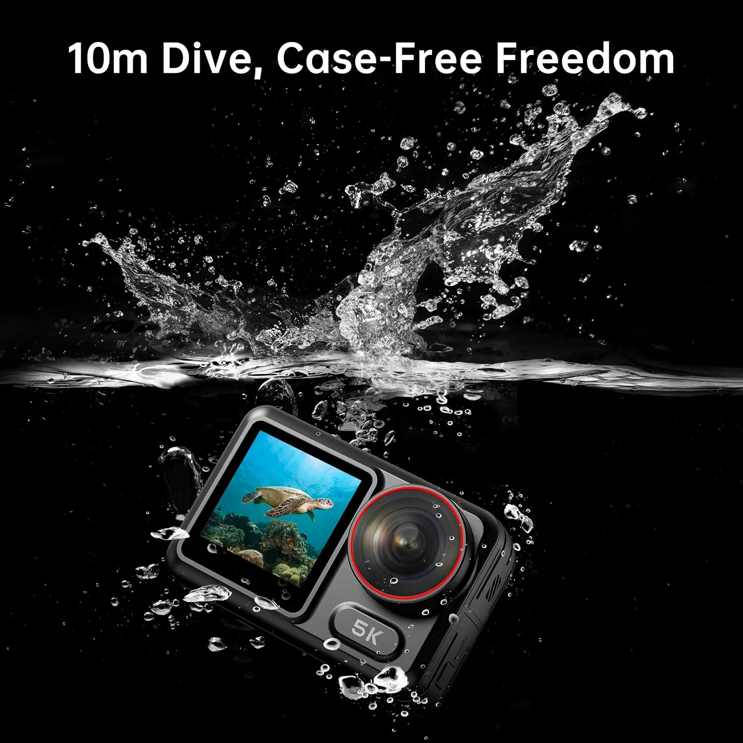 5K30FPS Waterproof Action Camera with 64GB Card, 34FT Underwater Cameras