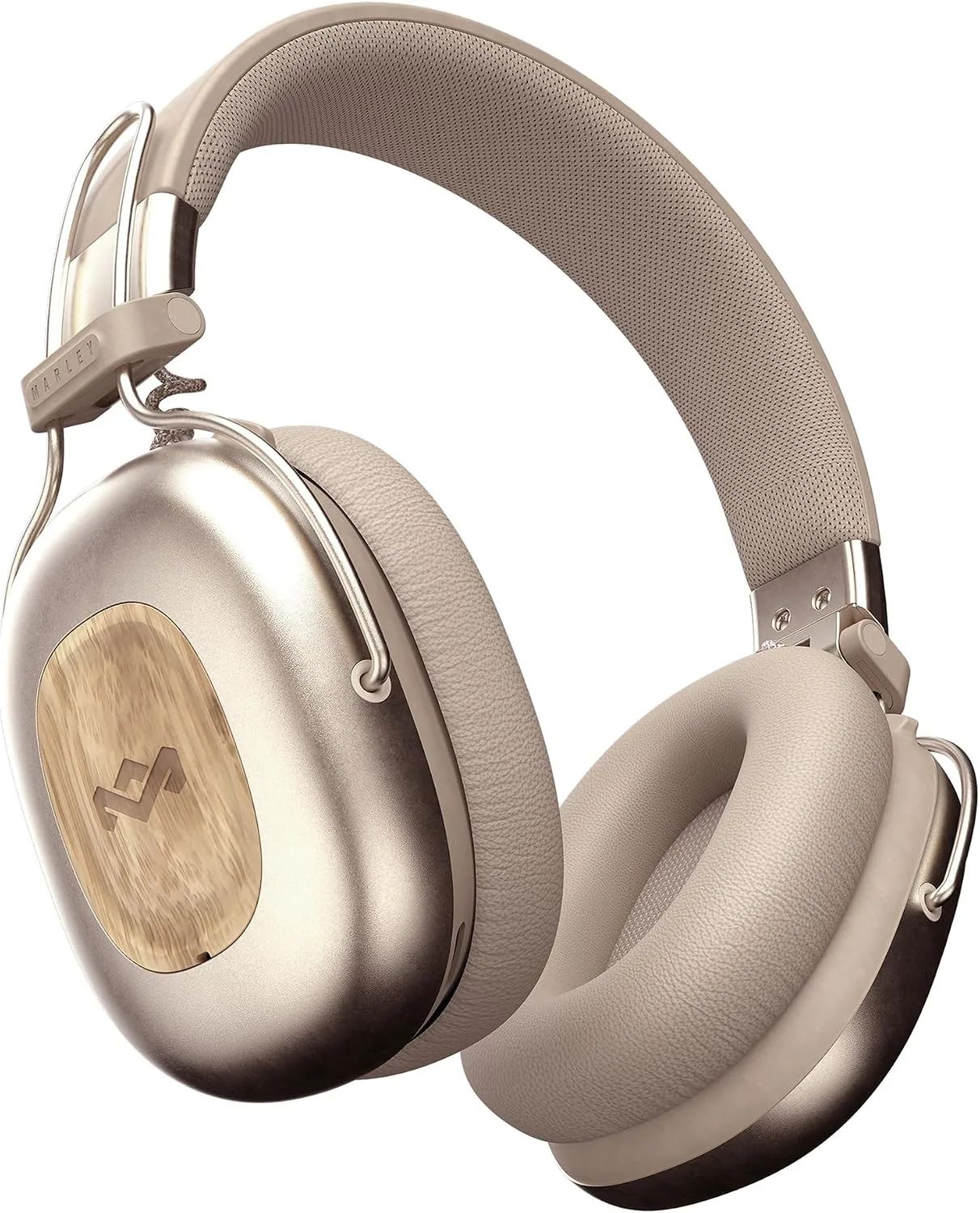 House of Marley Positive Vibration Rebel Wireless ANC Headphones - Over Ear Bluetooth Earphones with Adaptive Noise Cancelling, 130 H Playtime, IPX5, Sustainable Materials (Cream)