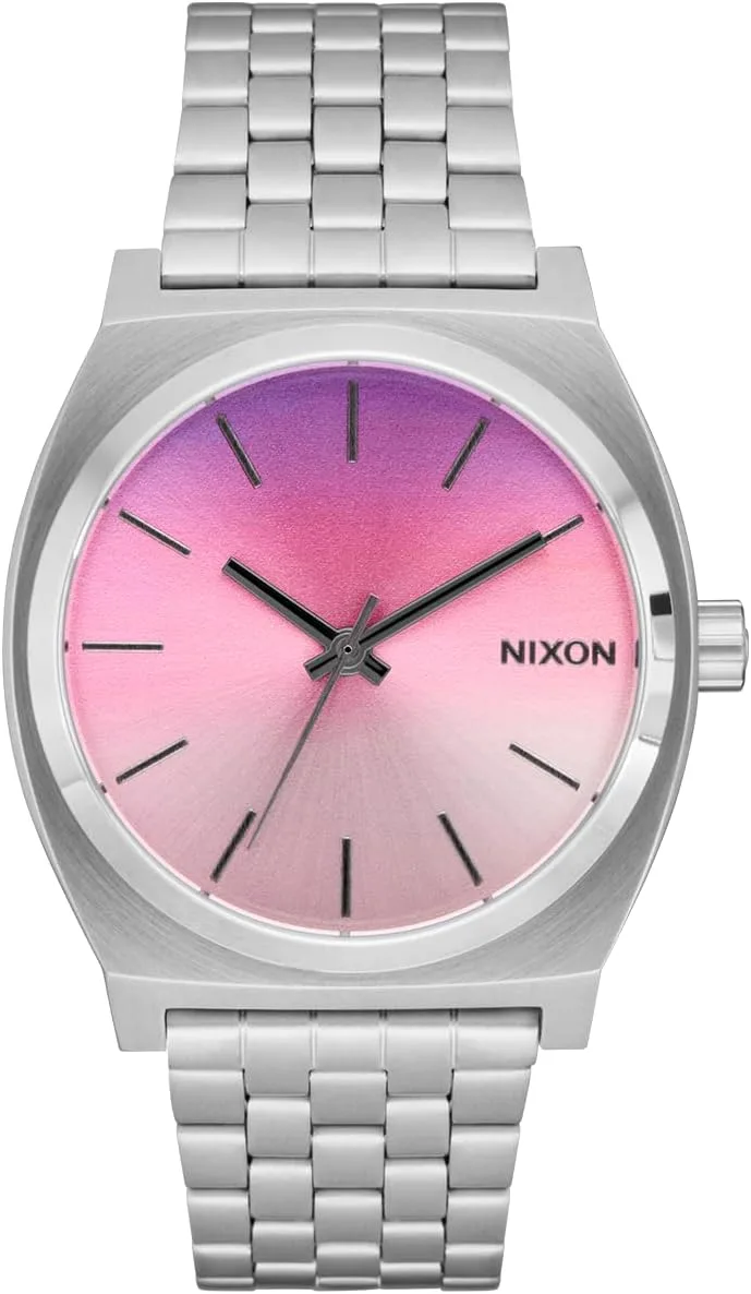 NIXON Time Teller A045 - 100m Water Resistant Men's Analog Fashion Watch (37mm Watch Face, 19.5mm-18mm Stainless Steel Band)